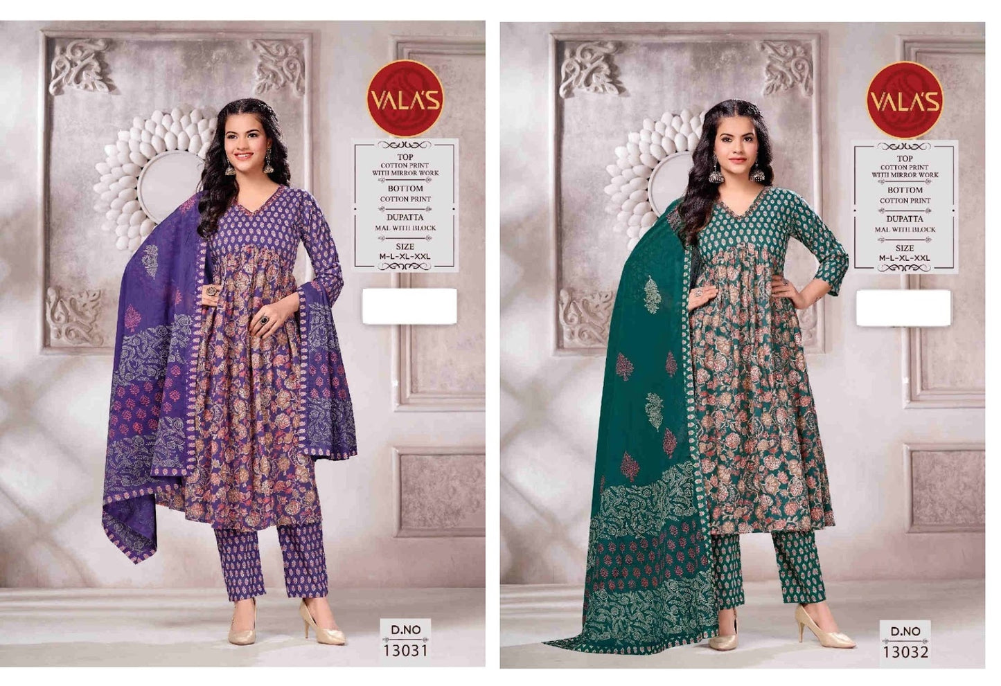 13031-13032 Valas Cotton Readymade Pant Style Suits Supplier Ahmedabad