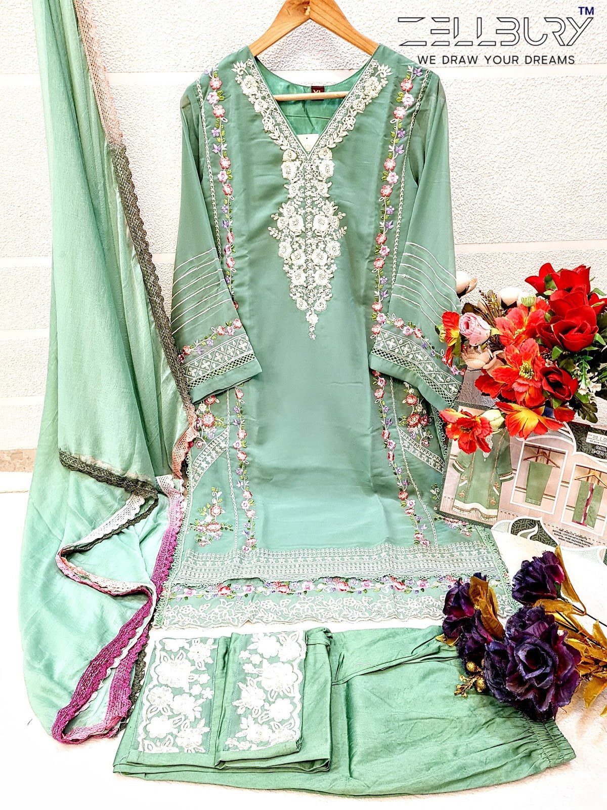 130 Zellbury Fox Georgette Pakistani Readymade Suits