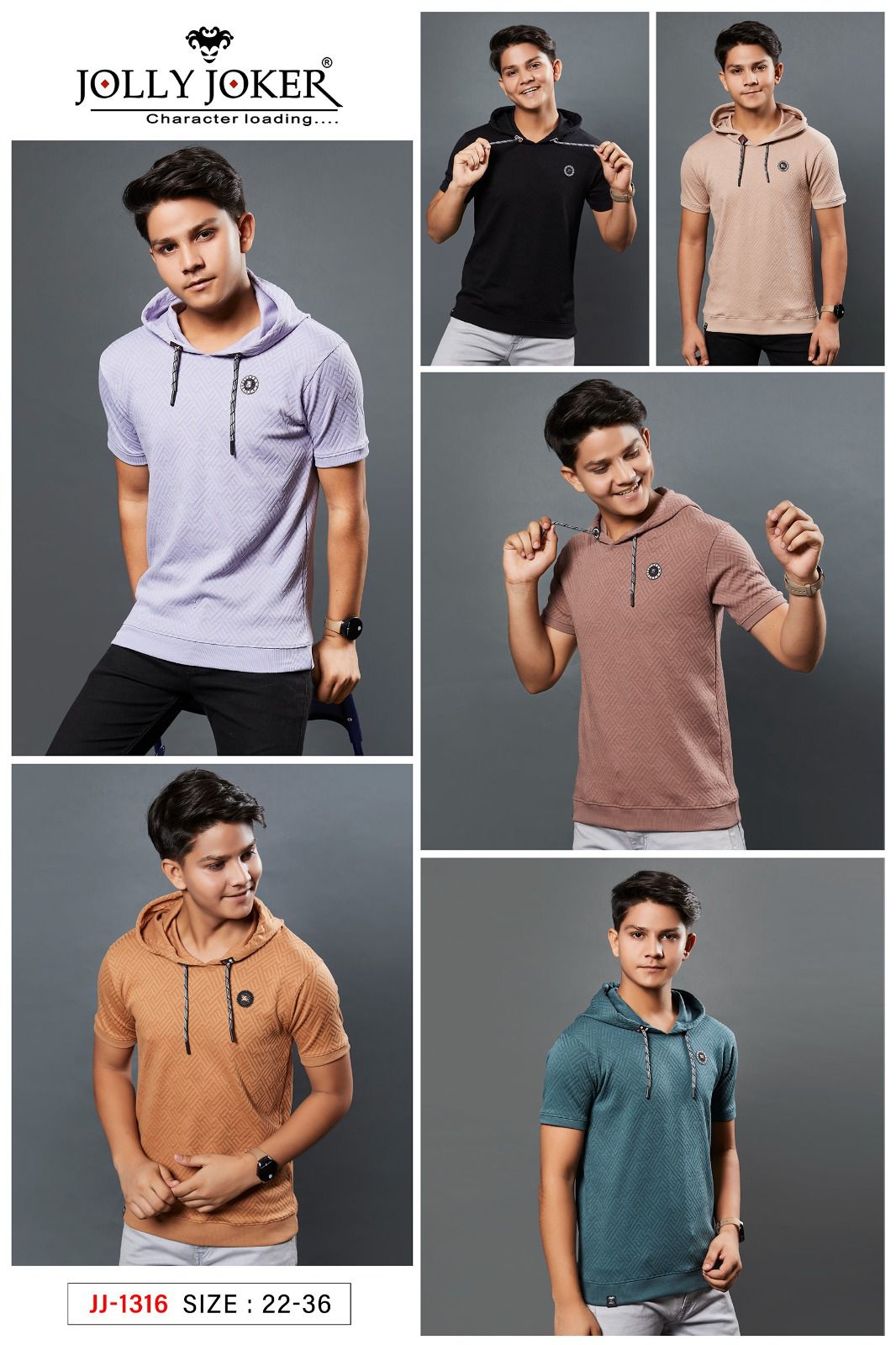 1316 Jolly Joker Jacquard Boys Tshirt Wholesale Price