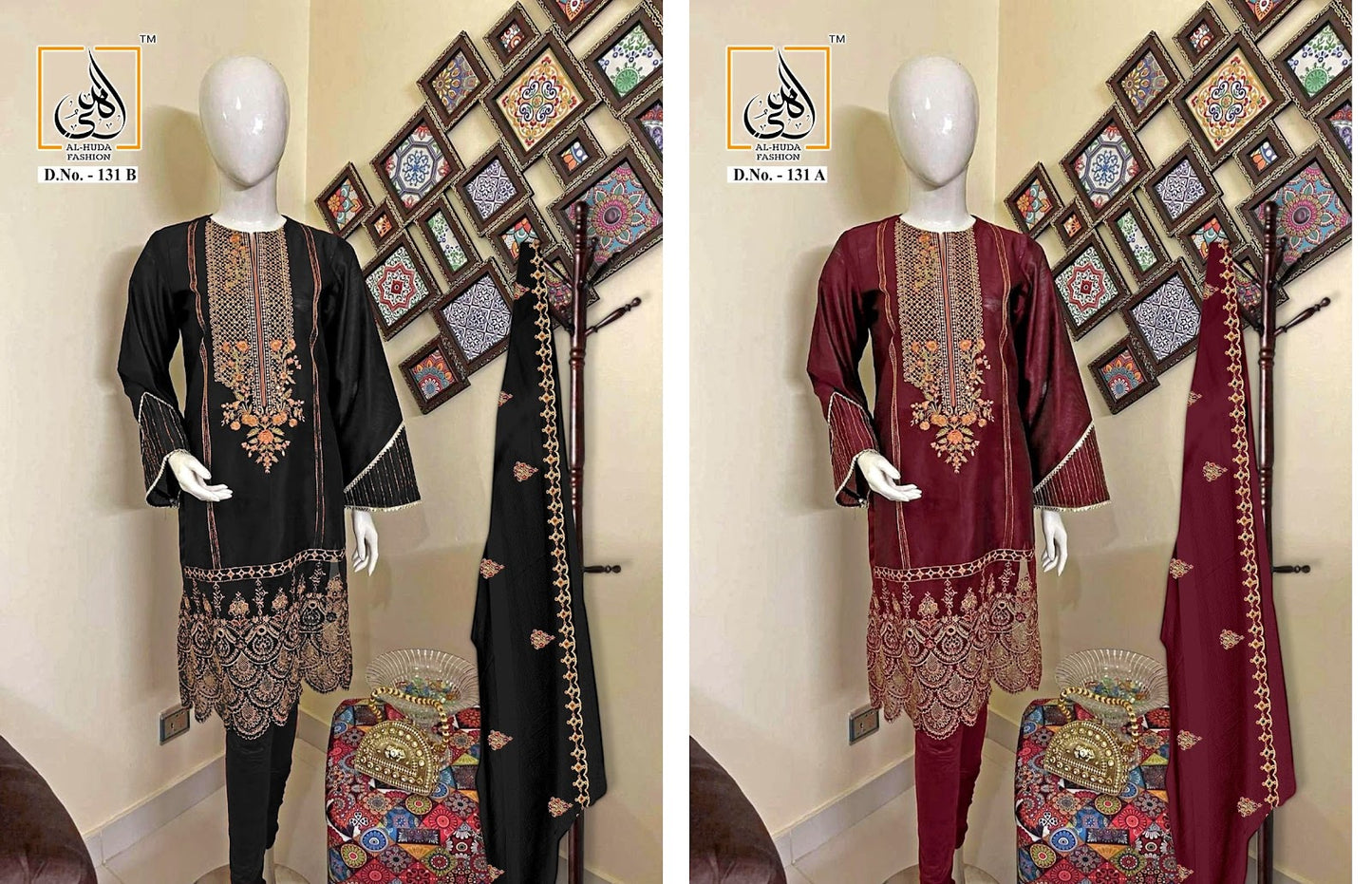 131 Al Huda Fashion Pure Organza Pakistani Readymade Suits Supplier Ahmedabad