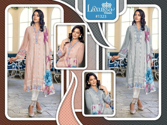 1323 Laxuria Trendz Fox Georgette Pakistani Readymade Suits