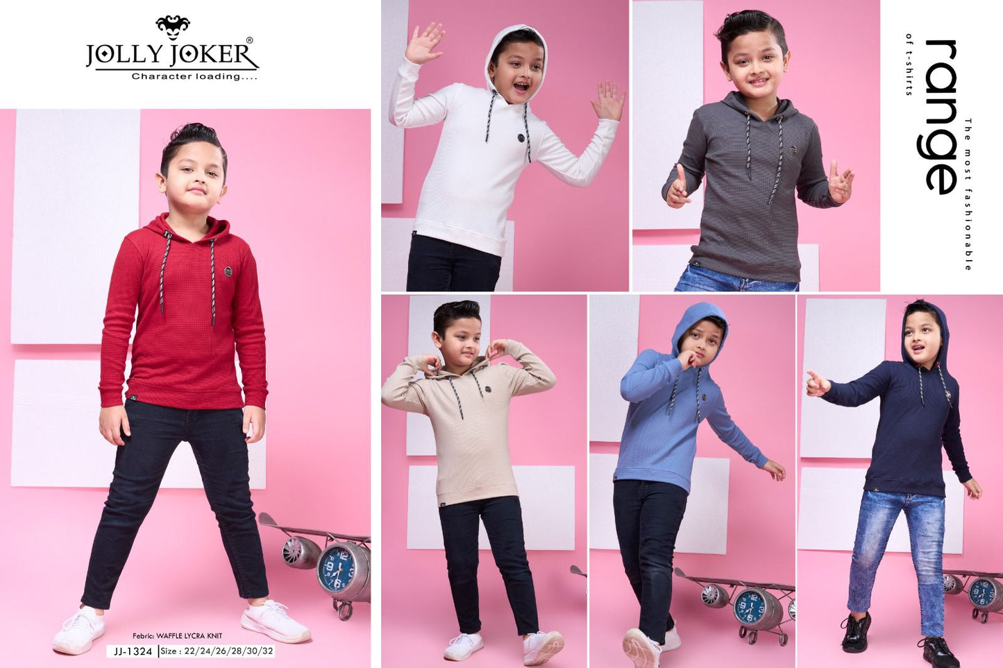 1324 Jolly Joker Waffle Knit Boys Tshirt Exporter Gujarat