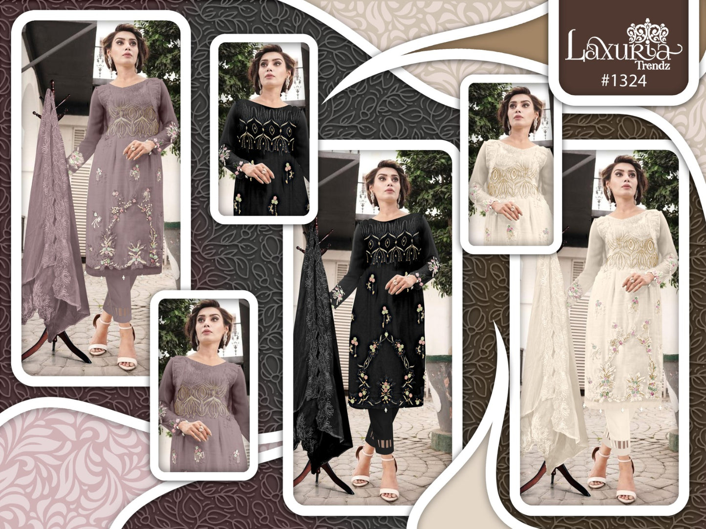 1324 Laxuria Trendz Fox Georgette Pakistani Readymade Suits