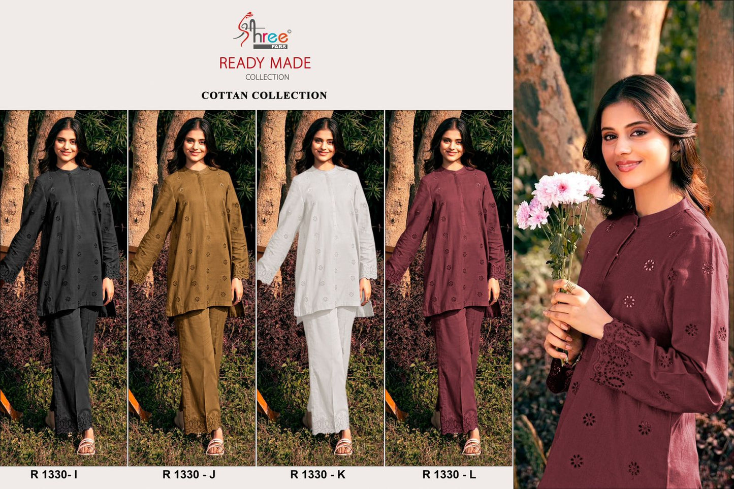 1330 Shree Fabs Cambric Cotton Co Ord Set Manufacturer