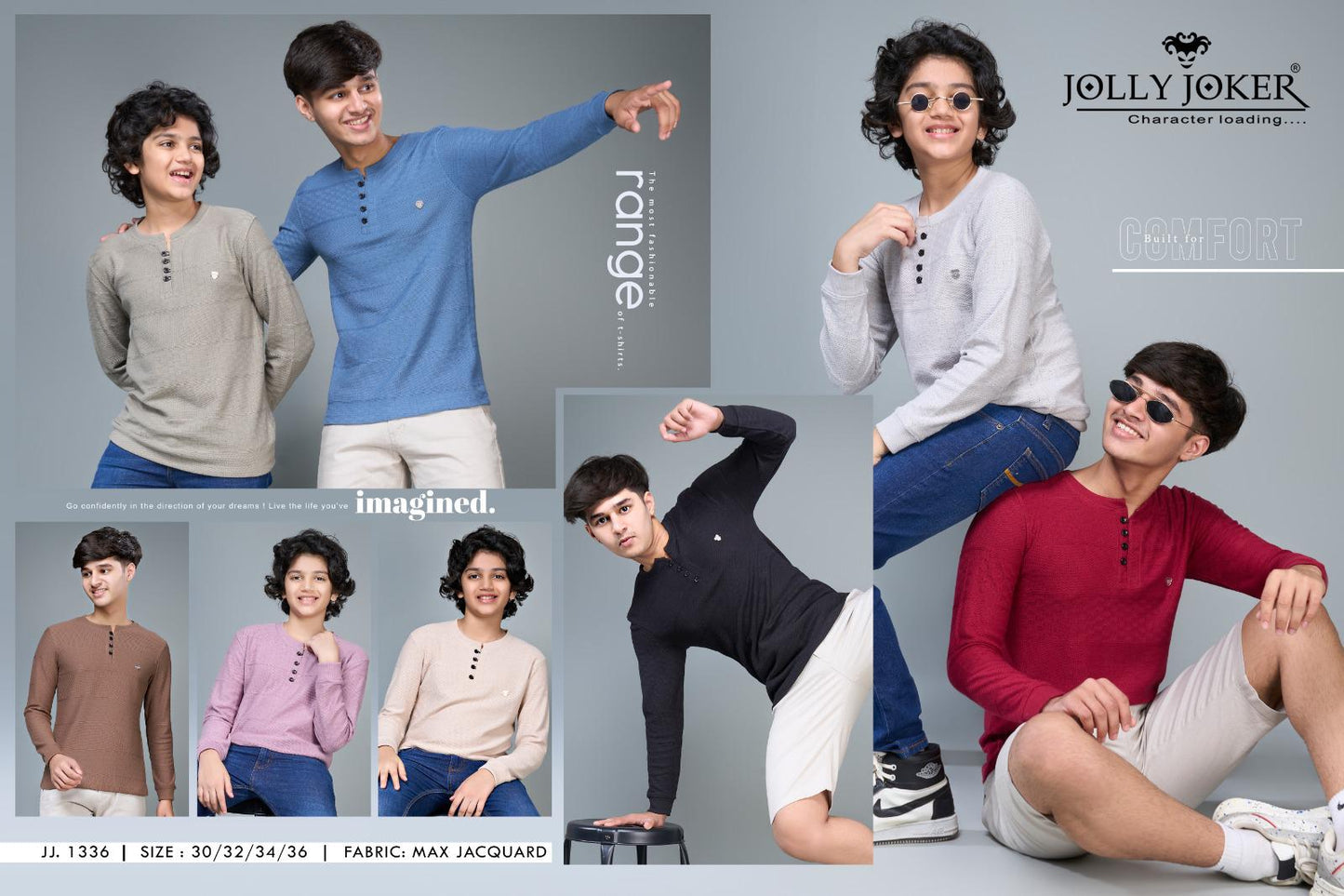 1336 Jolly Joker Jacquard Boys Tshirt Wholesale Price