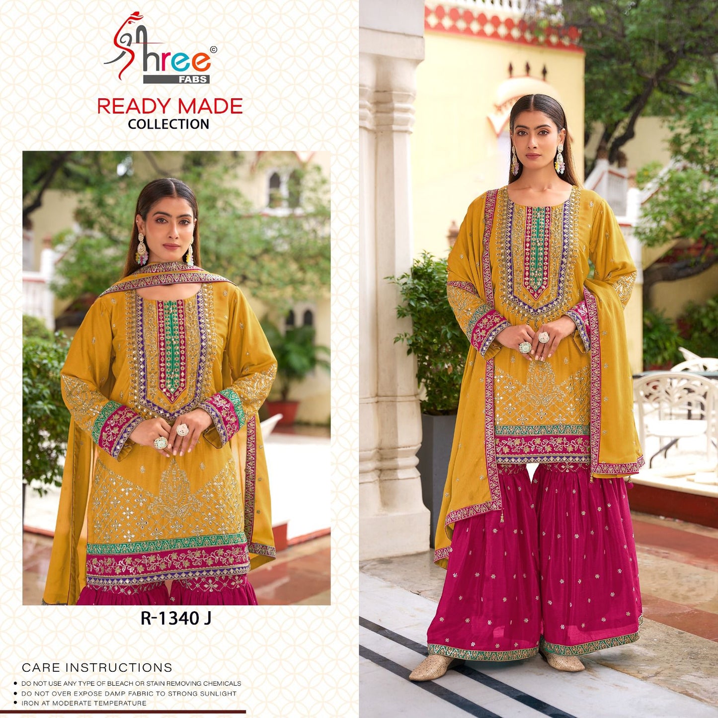 R 1340 Hij Shree Fabs Chinon Pakistani Readymade Suits Supplier India