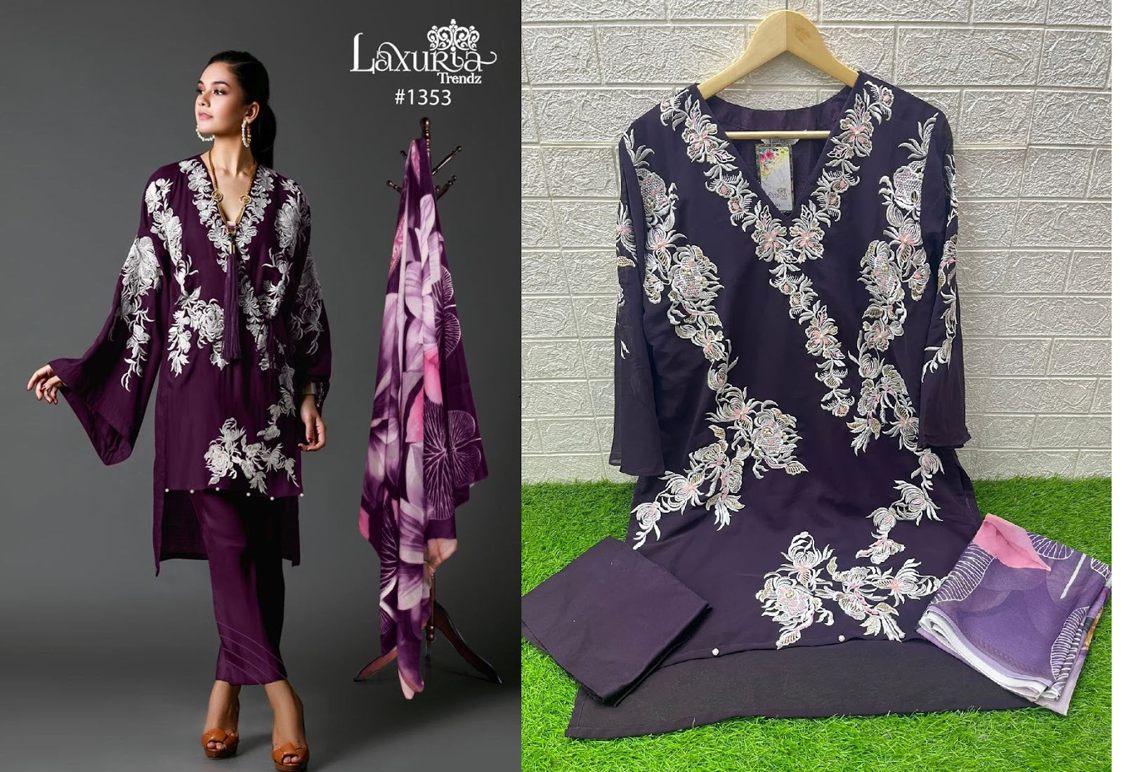 1353 Laxuria Trendz Georgette Pakistani Readymade Suits