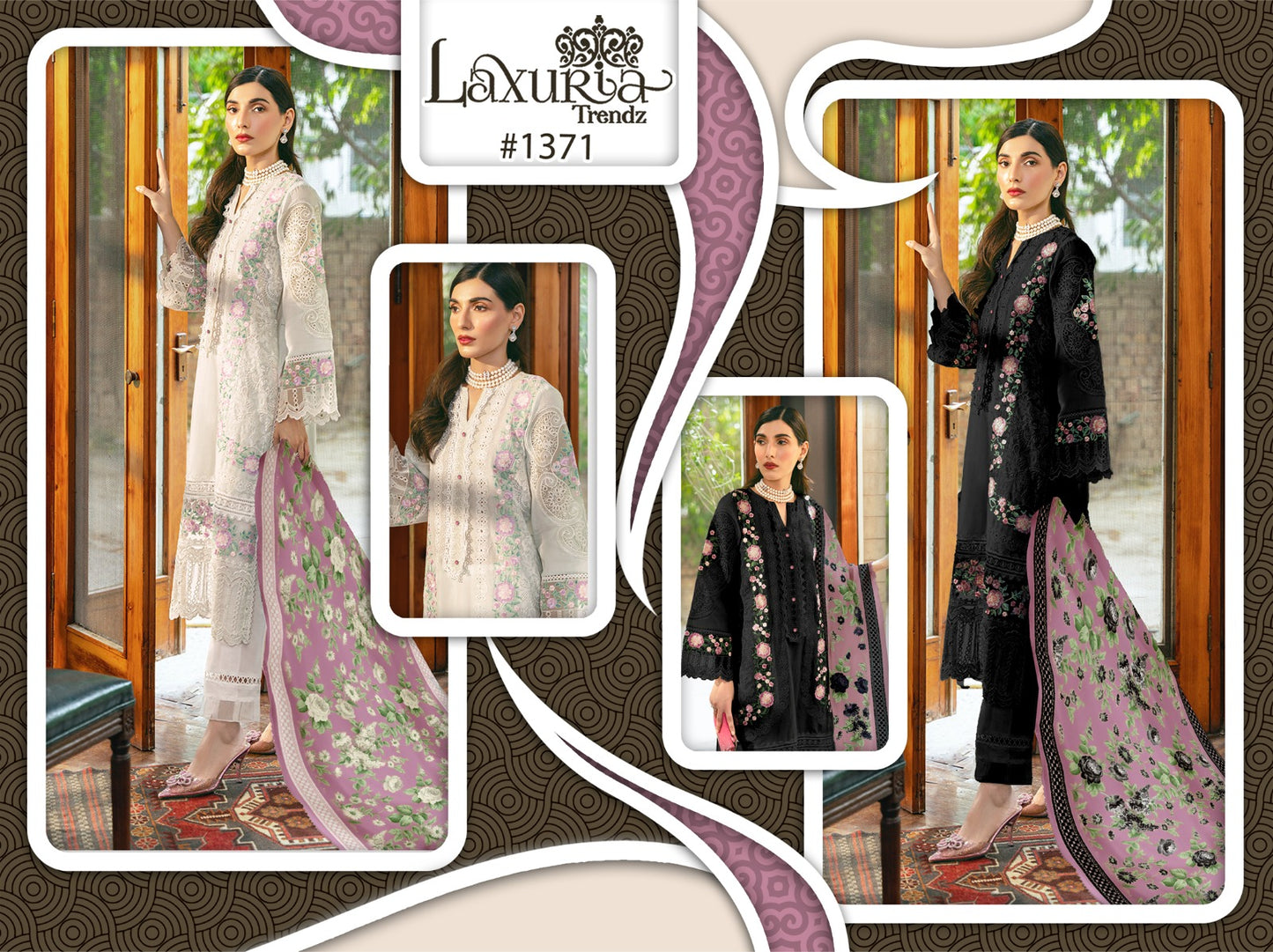 1371 Laxuria Trendz Fox Georgette Pakistani Readymade Suits Exporter India