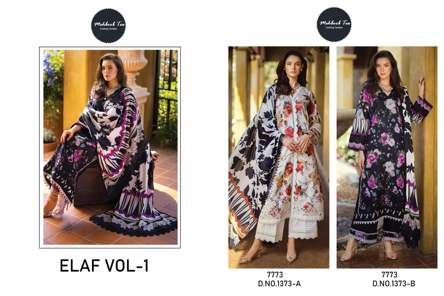 1373 Elaf Vol 1 Mehboob Tex Cotton Pakistani Salwar Suits Supplier
