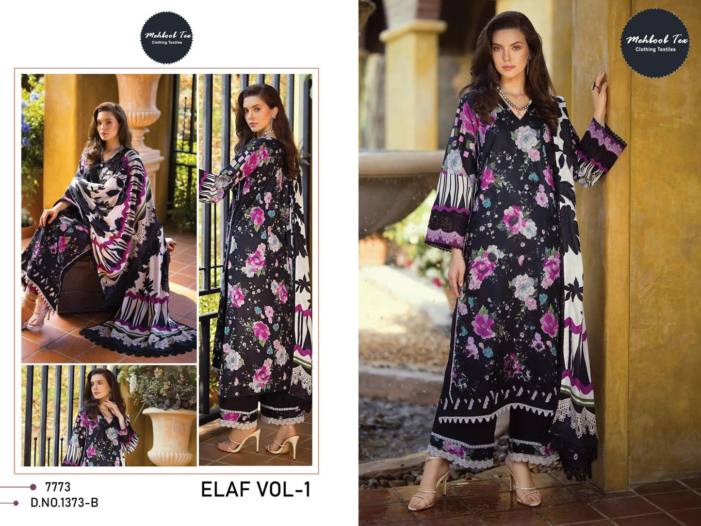 1373 Elaf Vol 1 Mehboob Tex Cotton Pakistani Salwar Suits Supplier