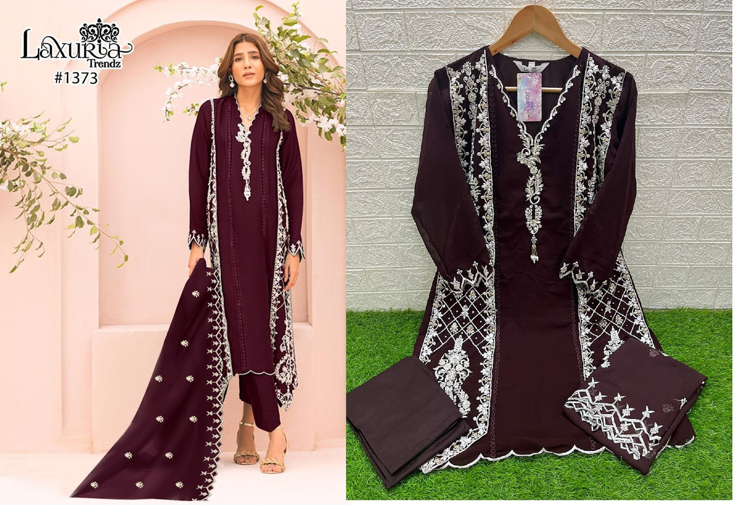 1373 Laxuria Trendz Faux Georgette Pakistani Readymade Suits