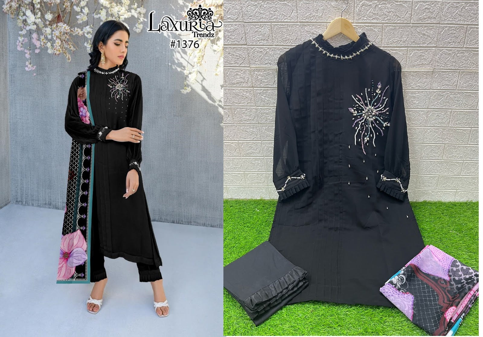1376 Laxuria Trendz Fox Georgette Pakistani Readymade Suits