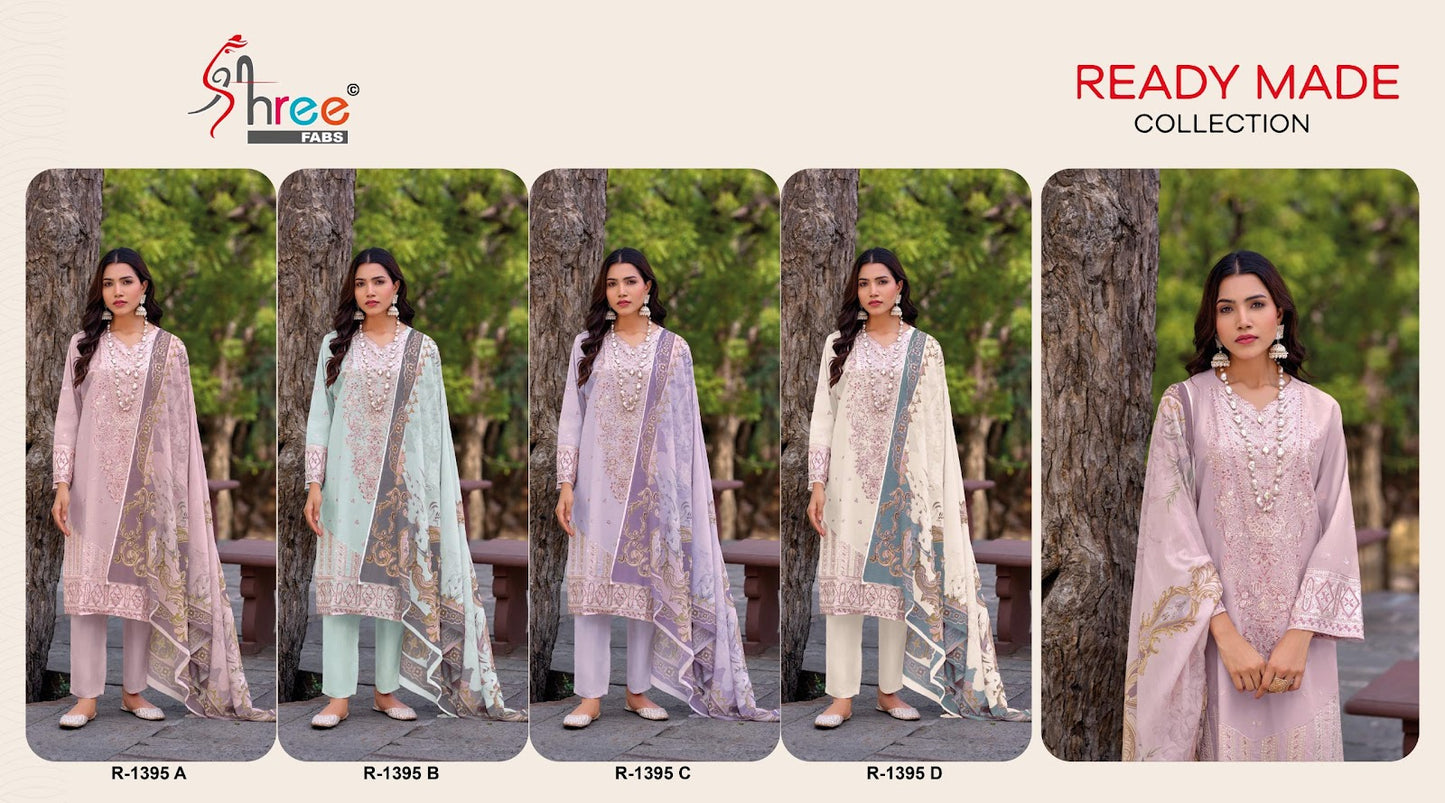 1395 Shree Fabs Cambric Cotton Pakistani Readymade Suits Manufacturer Ahmedabad