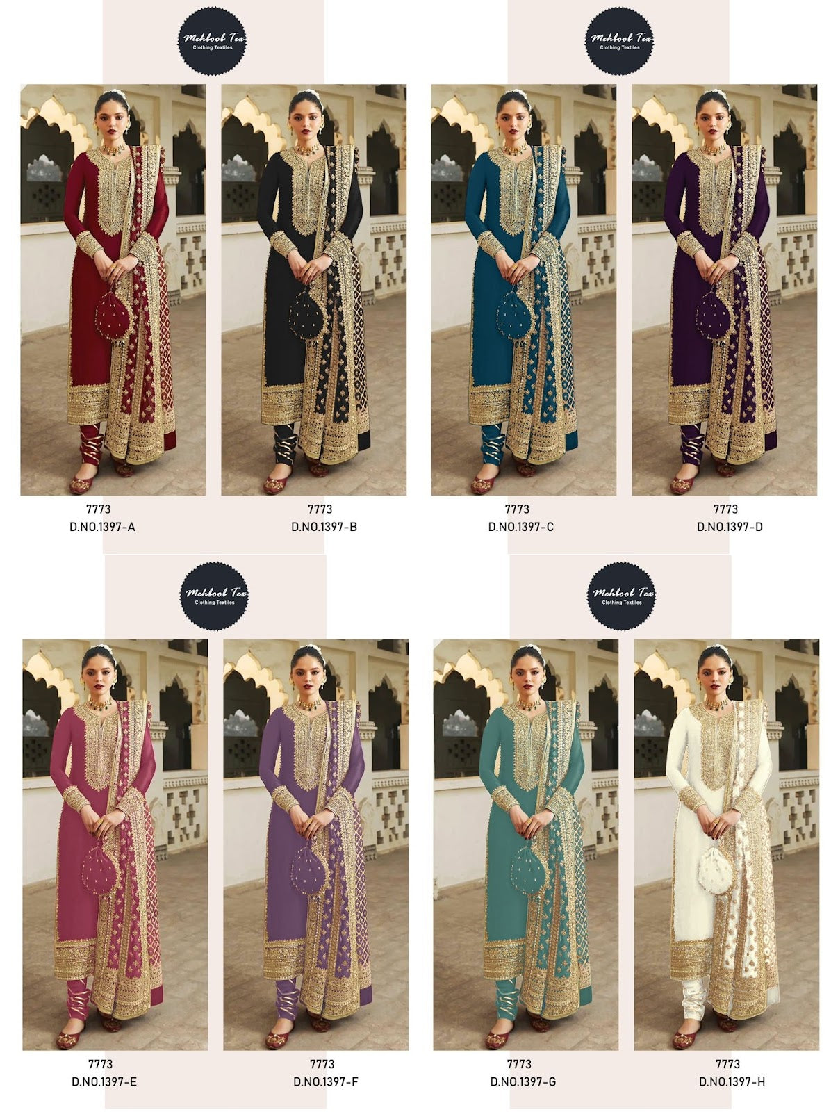 1397 Series Mehboob Tex Georgette Pakistani Salwar Suits Supplier India