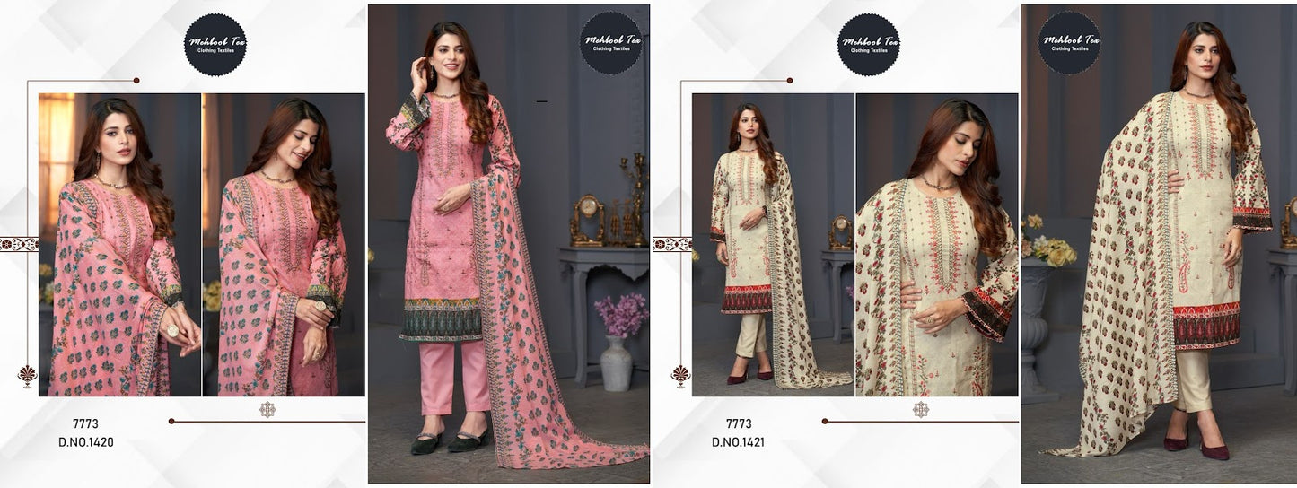 1420-1421 Mehboob Tex Cotton Pakistani Salwar Suits Manufacturer Ahmedabad