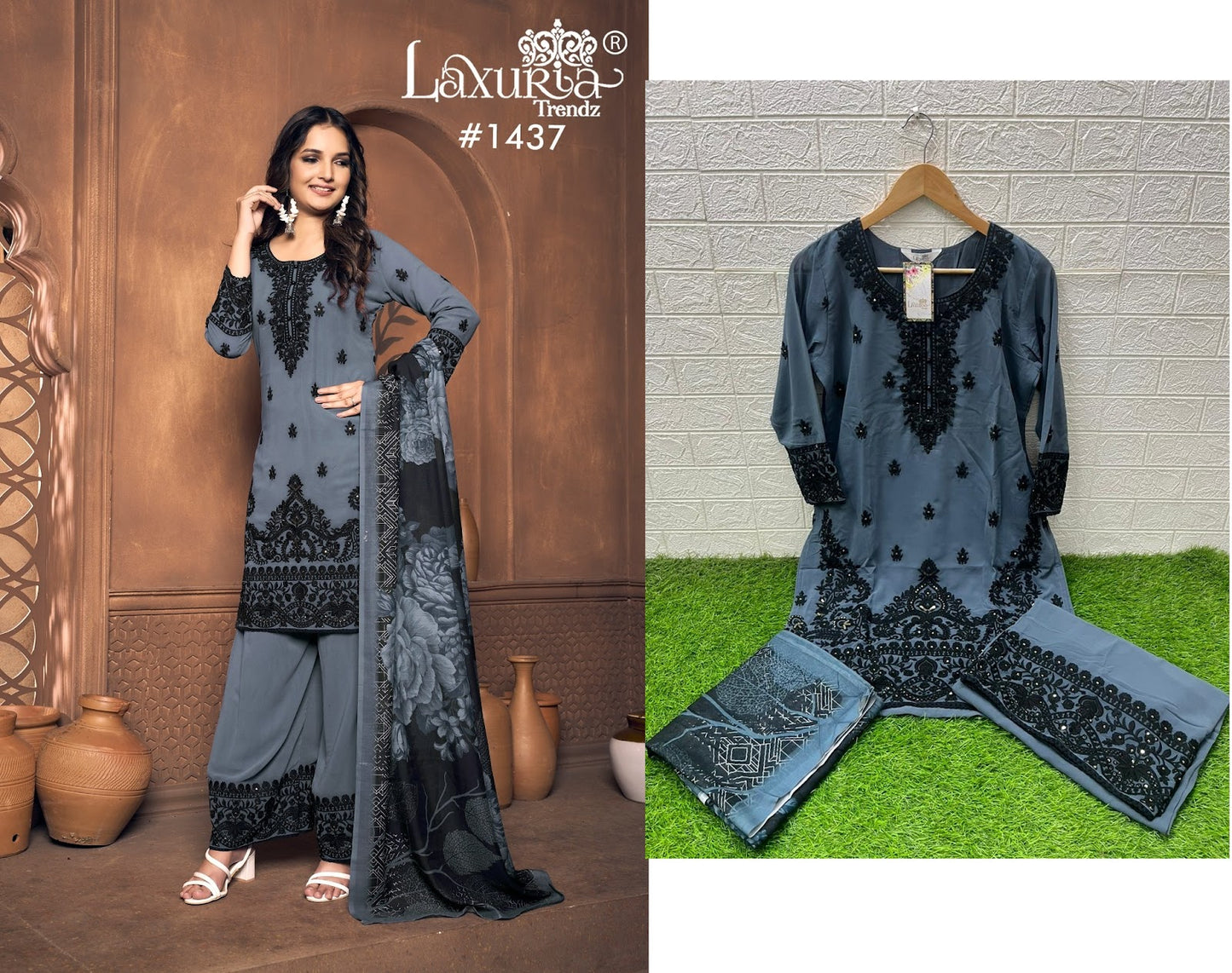 1437 Laxuria Trendz Pure Fox Pakistani Readymade Suits Supplier Gujarat