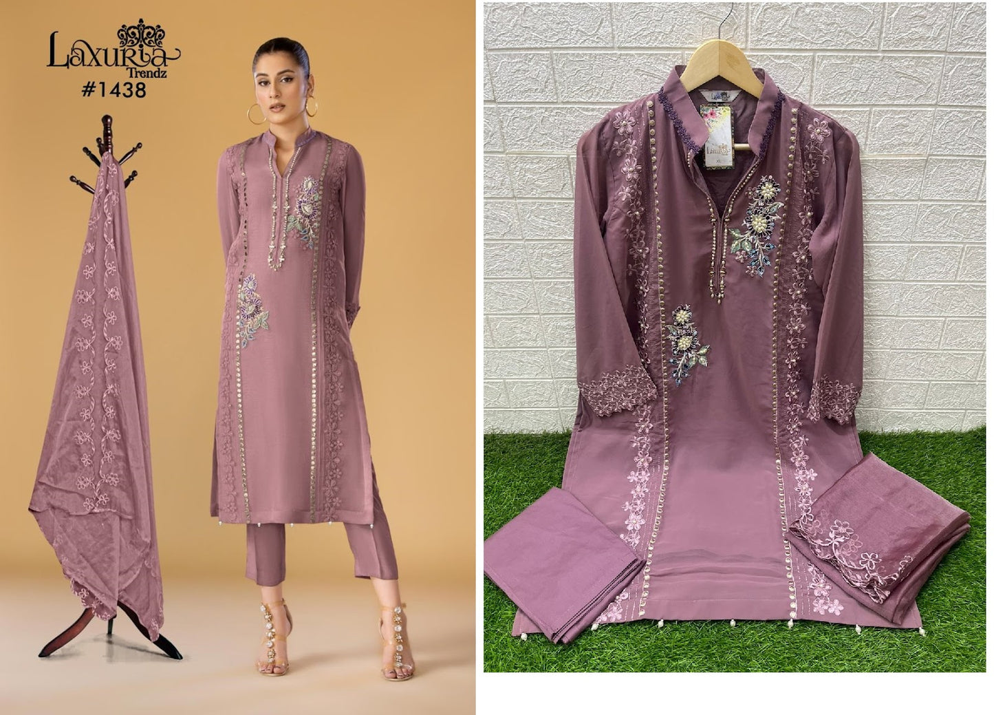 1438 Laxuria Trendz Faux Georgette Pakistani Readymade Suits Manufacturer Gujarat