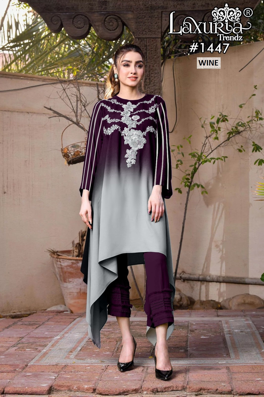 1447 Laxuria Trendz Muslin Co Ord Set Supplier