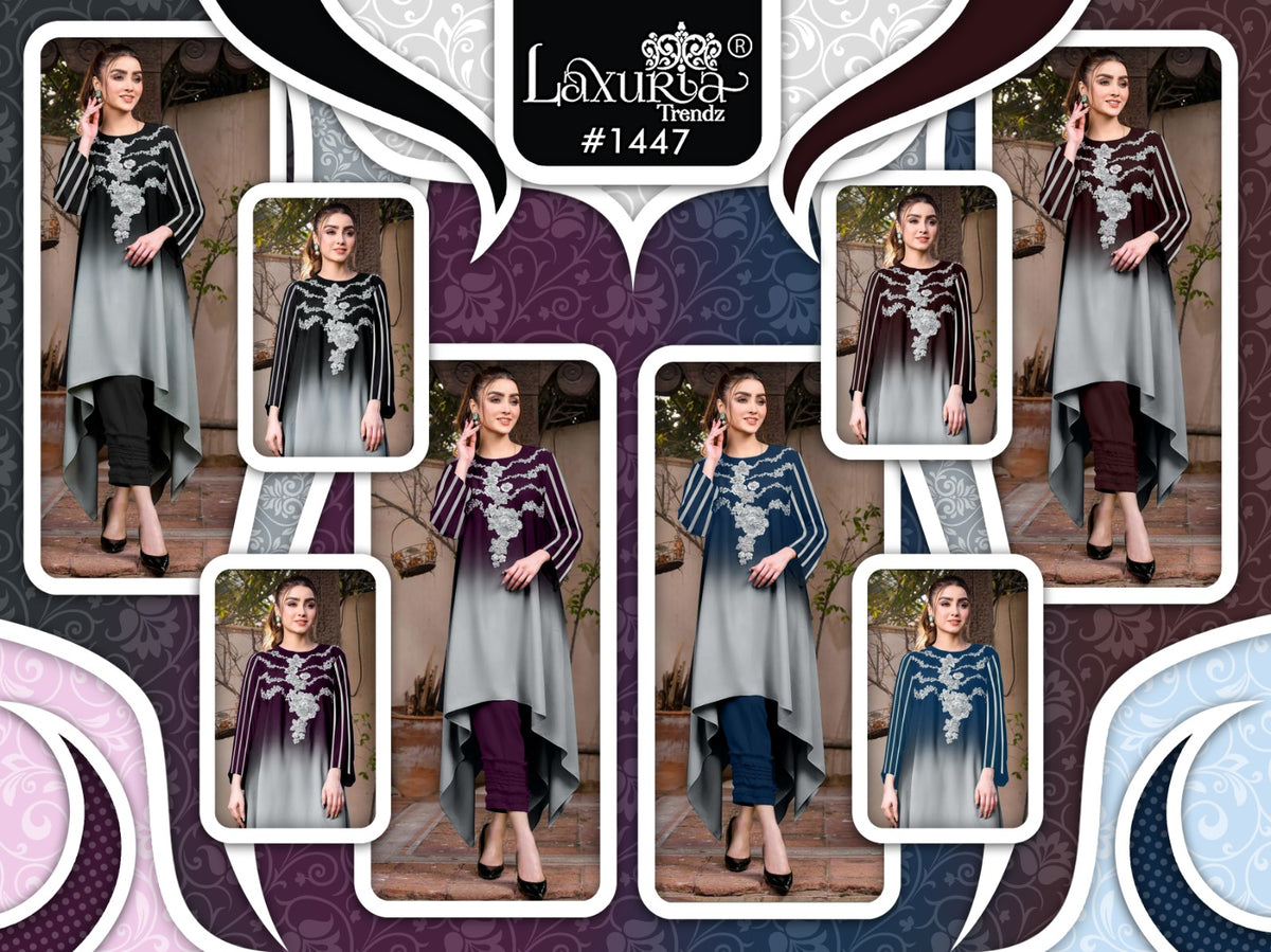 1447 Laxuria Trendz Muslin Co Ord Set Supplier