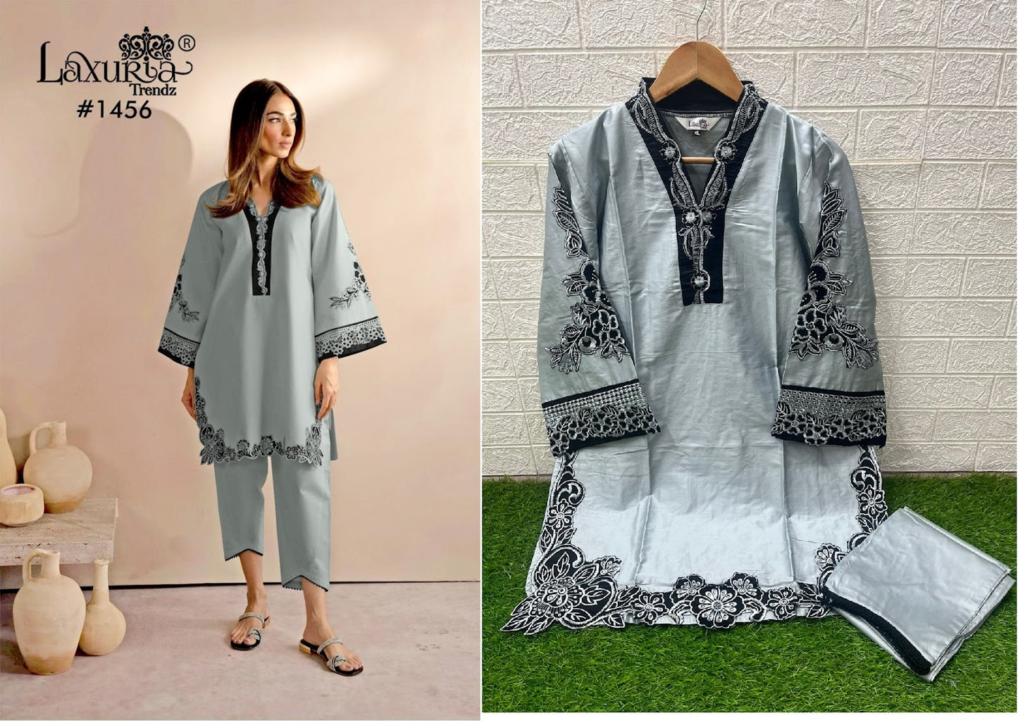 1456 Laxuria Trendz Jaam Satin Co Ord Set Exporter Gujarat