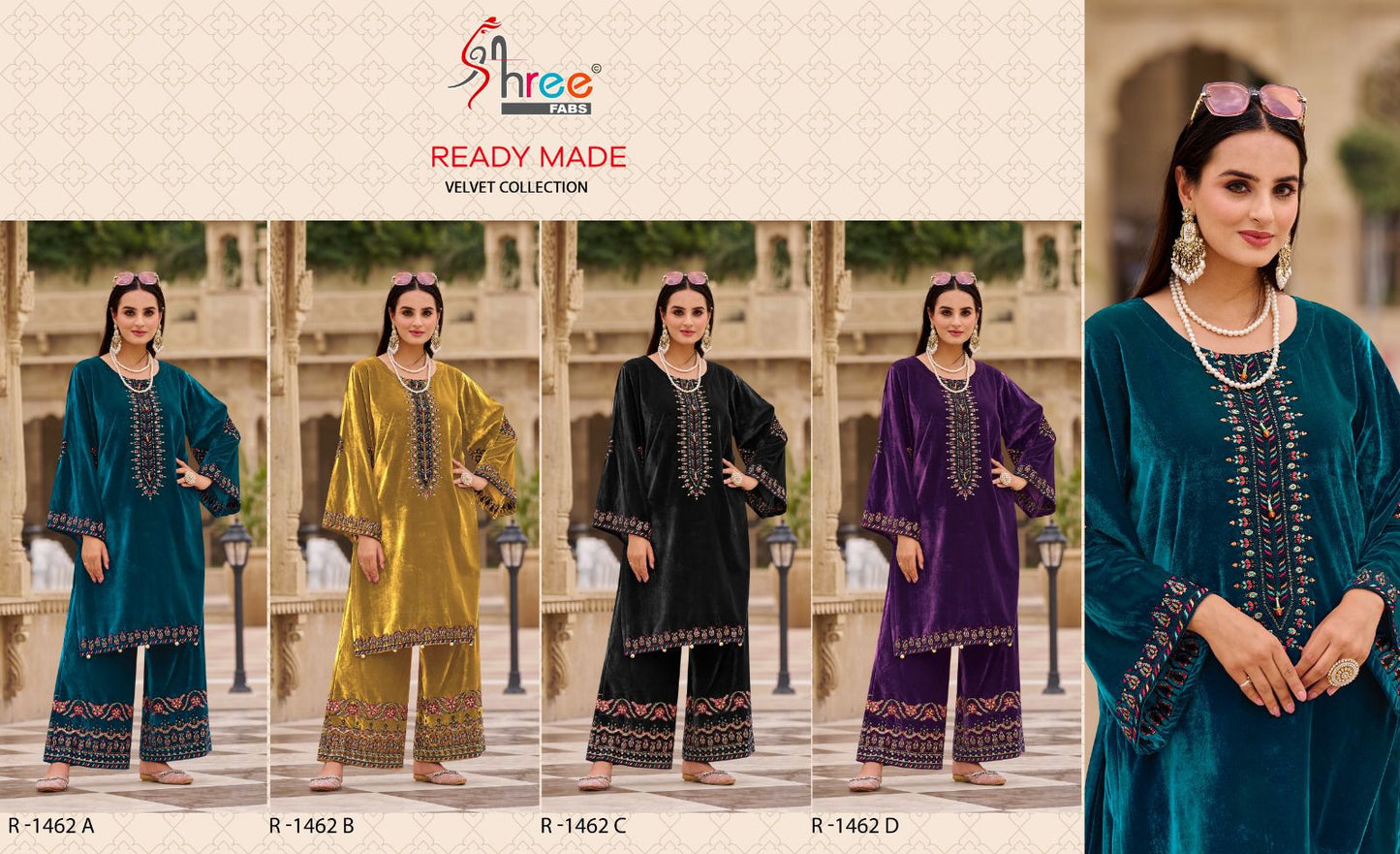 1462 Velvet Shree Fabs Viscose Co Ord Set Supplier India