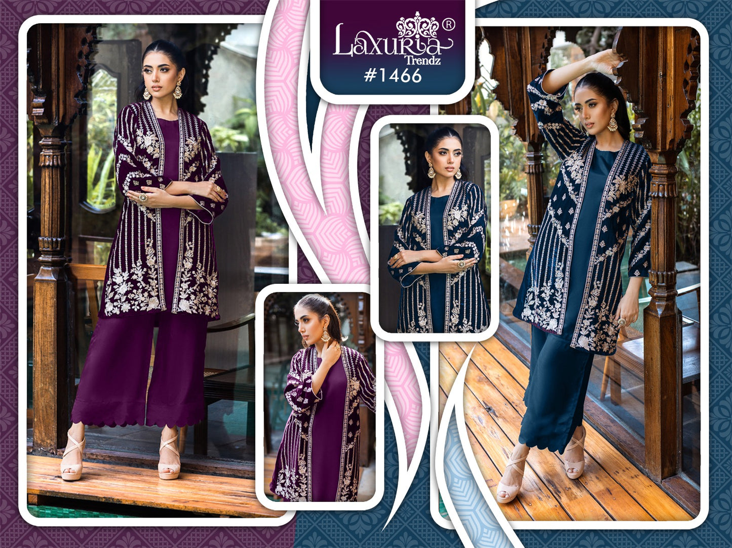 1466 Laxuria Trendz Velvet Co Ord Set Wholesale Price