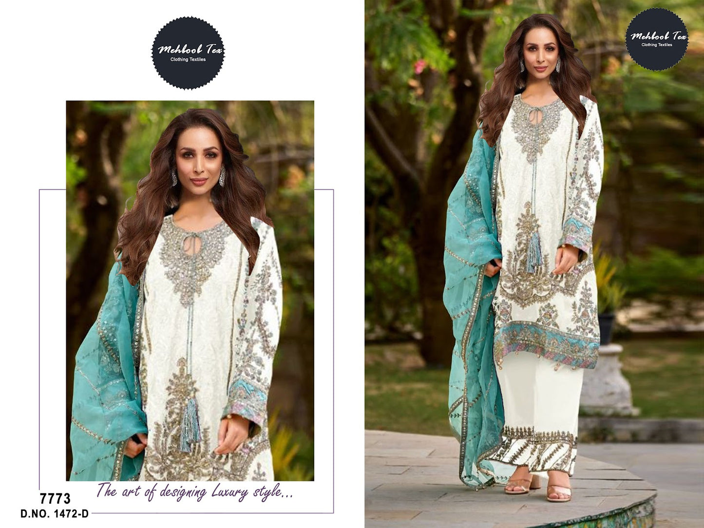 1472Abcd New Colours Mehboob Tex Organza Pakistani Salwar Suits Wholesale