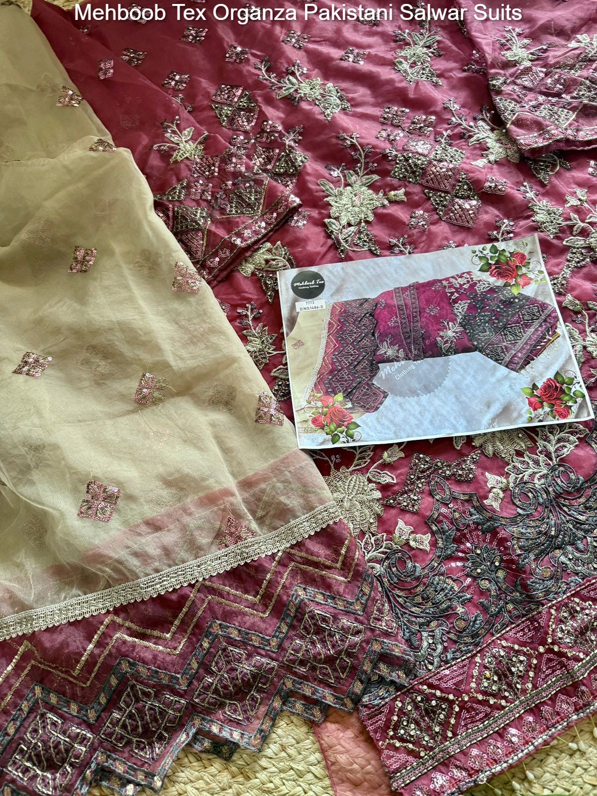 1486 Abcd Mehboob Tex Organza Pakistani Salwar Suits Manufacturer Gujarat