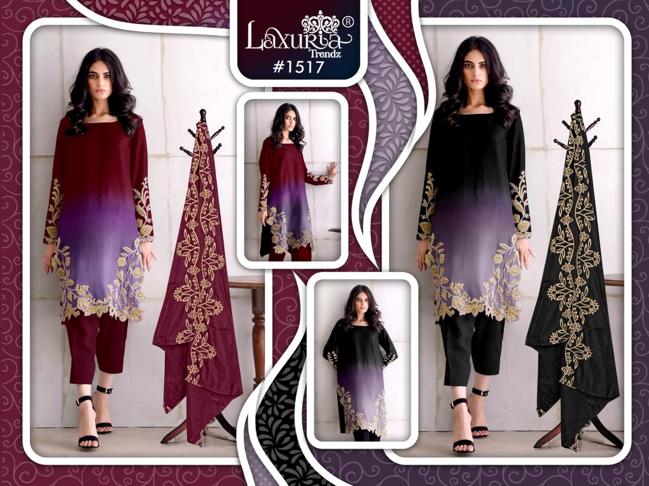 1517 Laxuria Trendz Georgette Pakistani Readymade Suits Wholesaler India