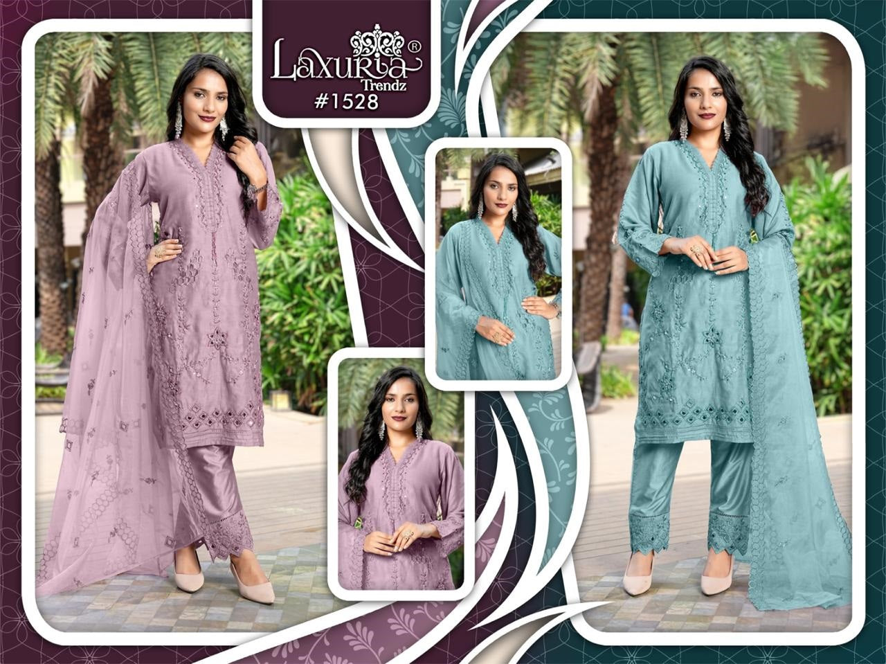 1528 Laxuria Trendz Lee Silk Pakistani Readymade Suits Wholesaler Ahmedabad
