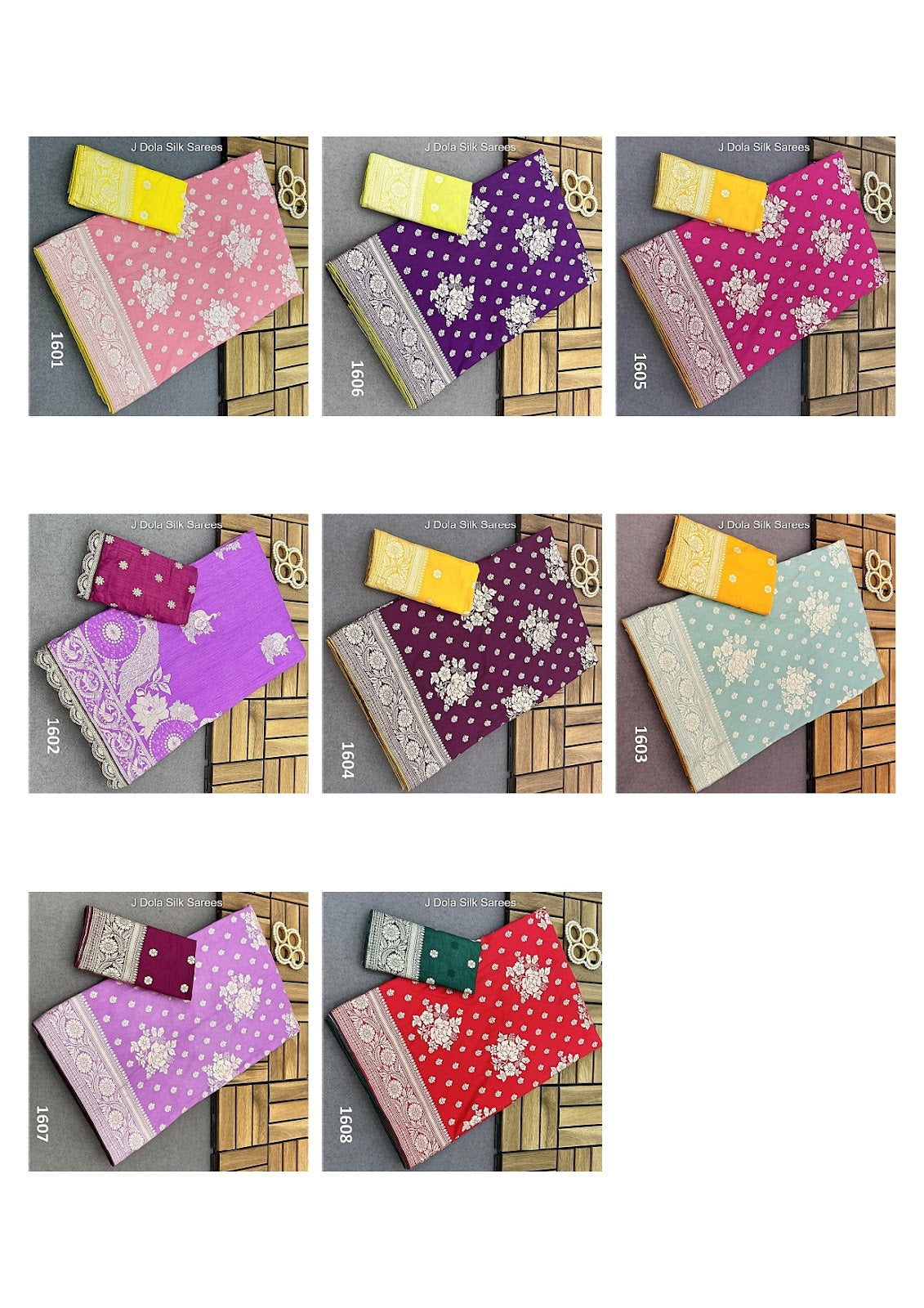 1601-1608 J Dola Silk Sarees Wholesaler India