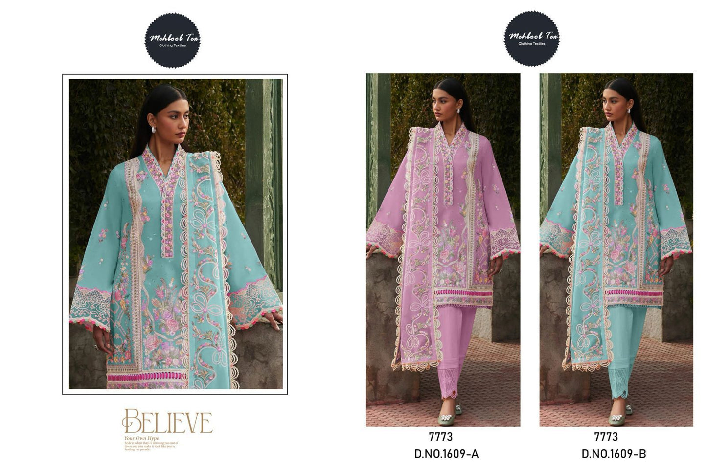 1609Ab Mehboob Tex Pure Viscose Pakistani Salwar Suits Wholesaler India