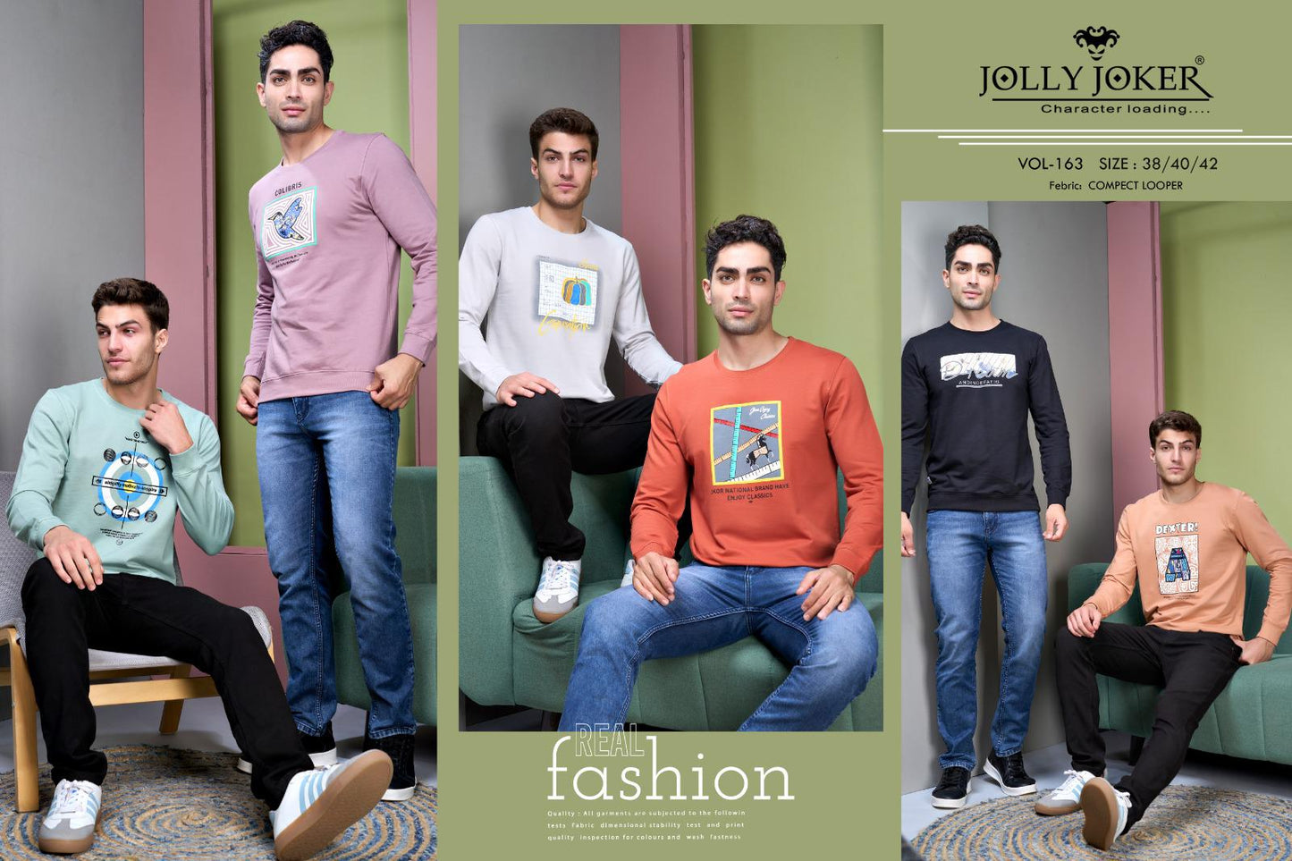 163 Jolly Joker Cotton Looper Mens Tshirts Exporter India