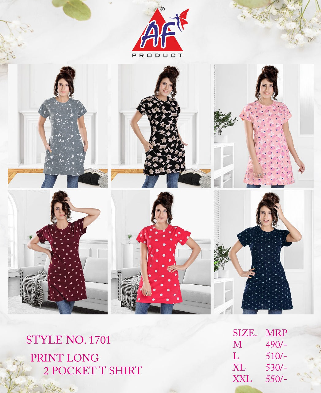 1701 Afdc 30 Count Women Long Tshirt