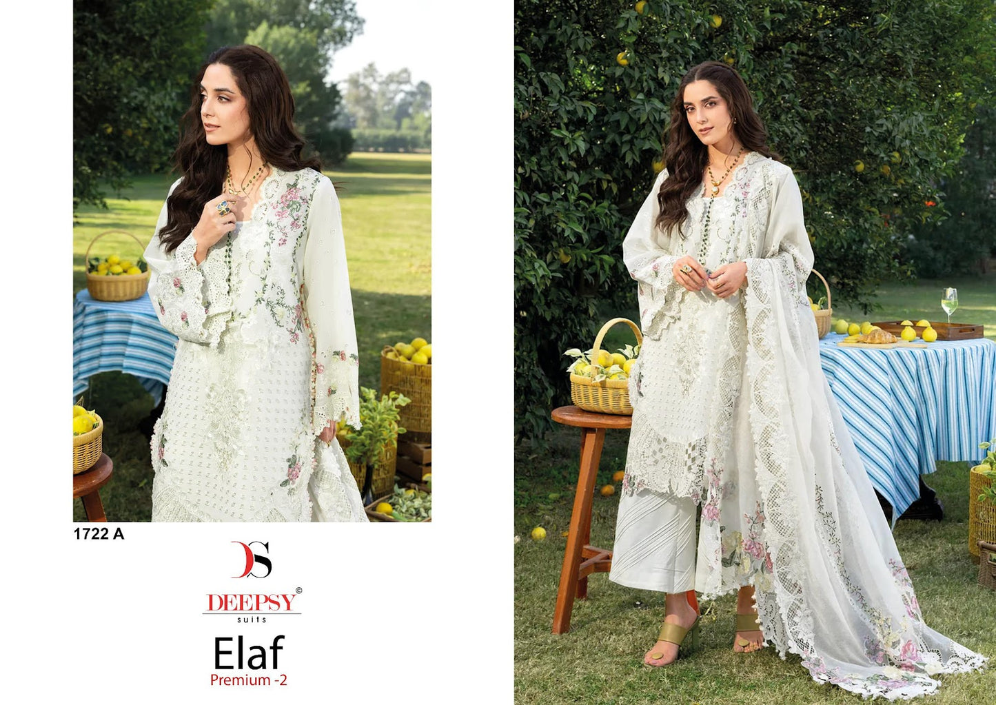 1722 Abcd Elaf Premium 2 Deepsy Cotton Pakistani Patch Work Suits Wholesaler Ahmedabad