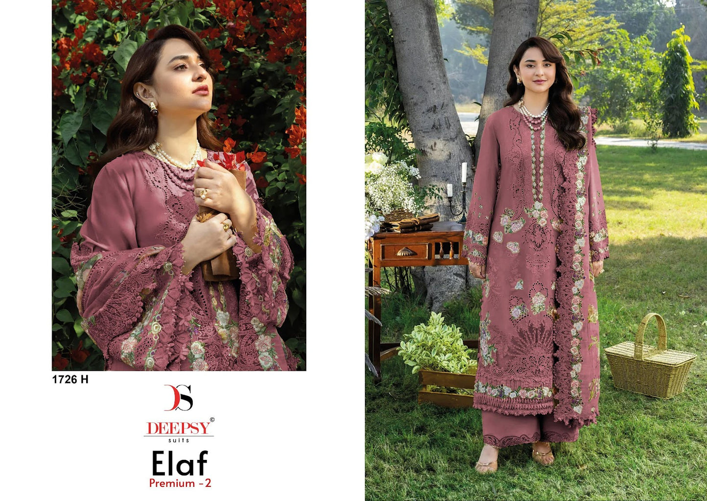 1726 Efgh Elaf Premium 2 Deepsy Cotton Pakistani Patch Work Suits Manufacturer Gujarat