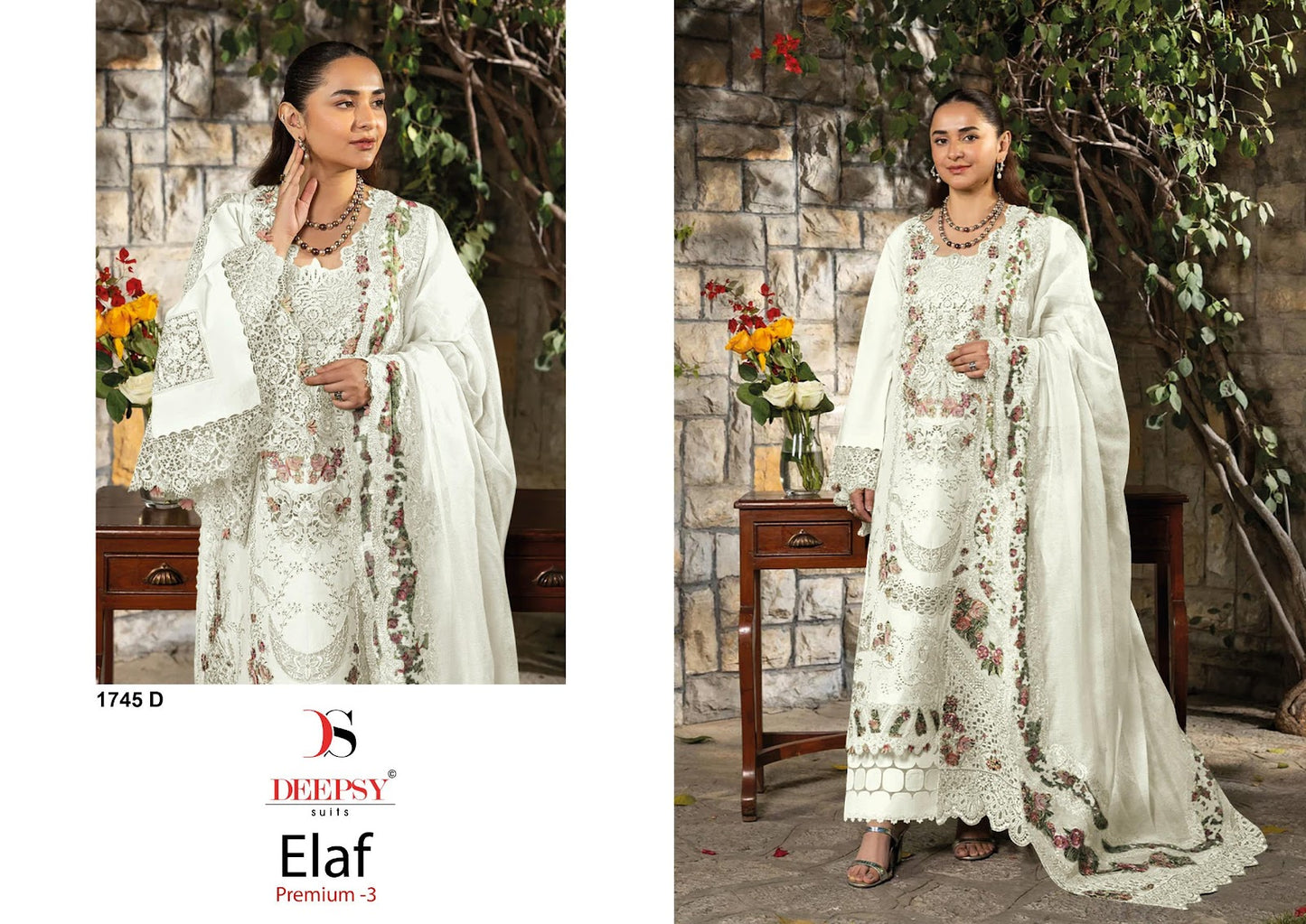 1745 Abcd Elaf 3 Premium Deepsy Cotton Pakistani Patch Work Suits Wholesale