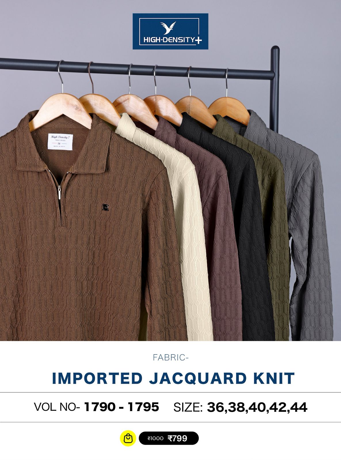 1790-1795 High Density Jacquard Knit Mens Tshirts Manufacturer India