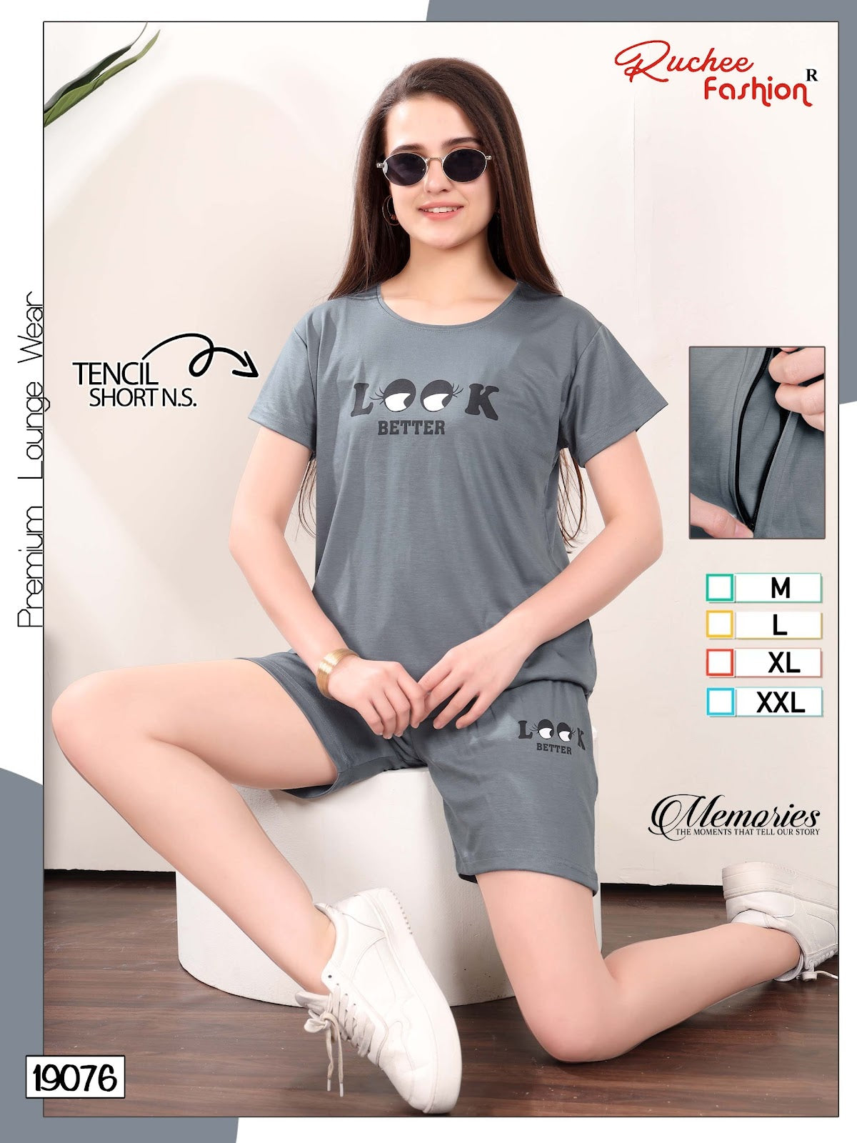 19072-19077 Ruchee Fashion Tencil Shorts Night Suits Wholesaler Gujarat