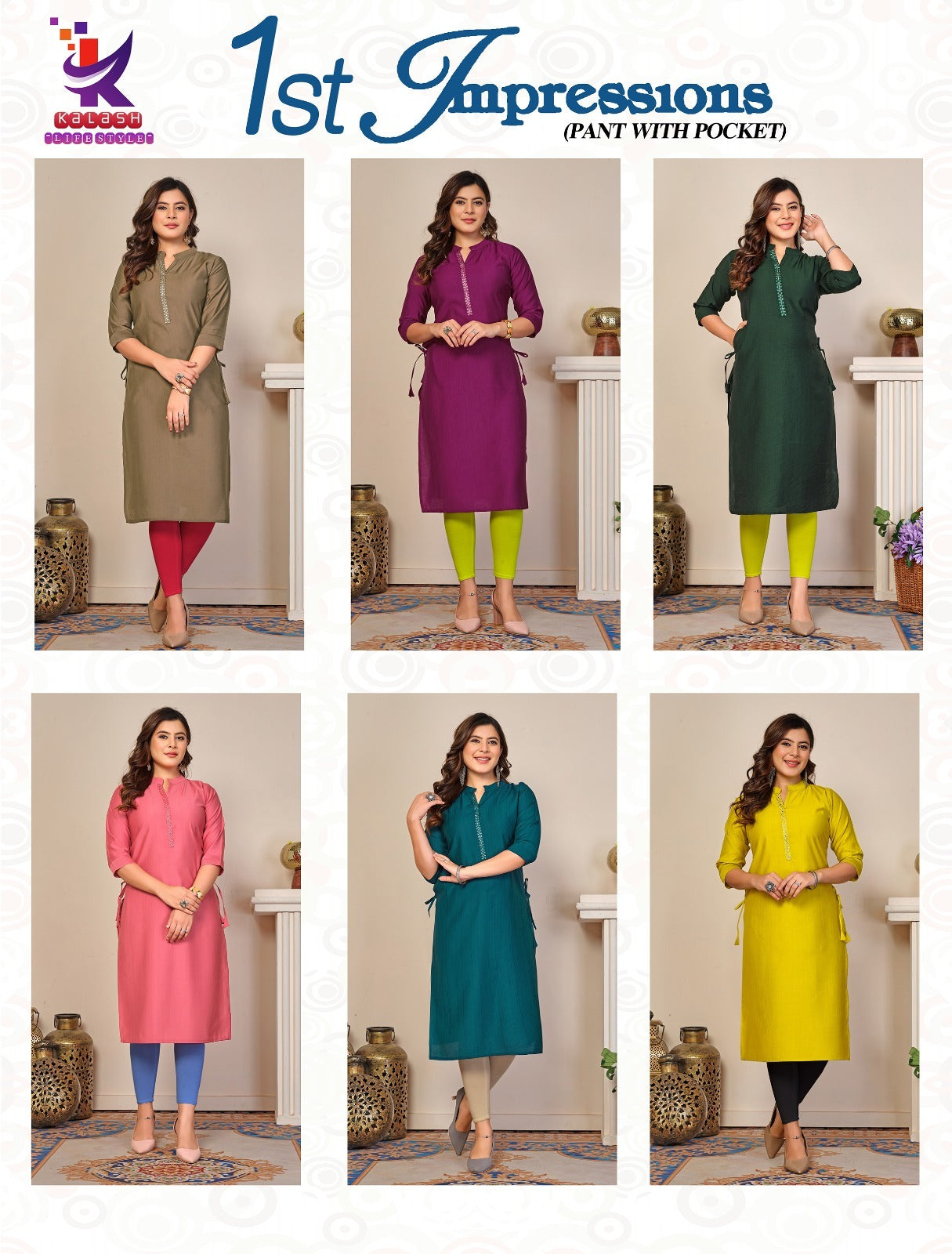 1St Impression Mlm Kalash Lifestyle Rayon Kurti With Pocket Exporter Gujarat