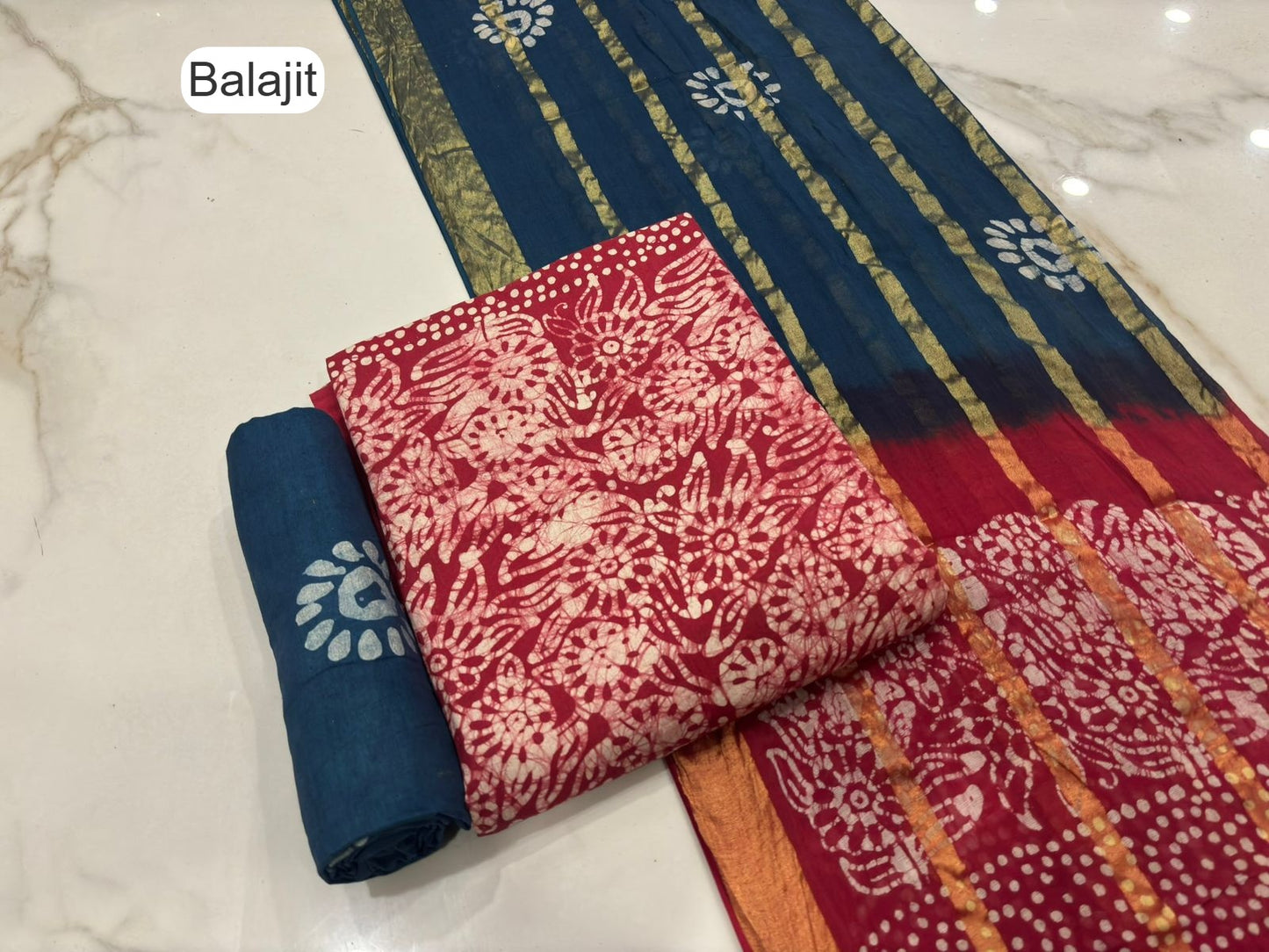 2.40 Mtr Bottom Balajit Cotton Salwar Suits Wholesale Price
