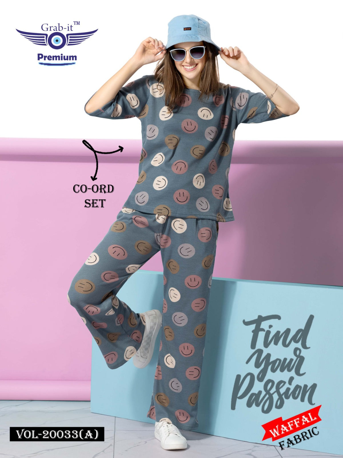 20033 A Grab It Waffal Co Ord Set Wholesale Rate