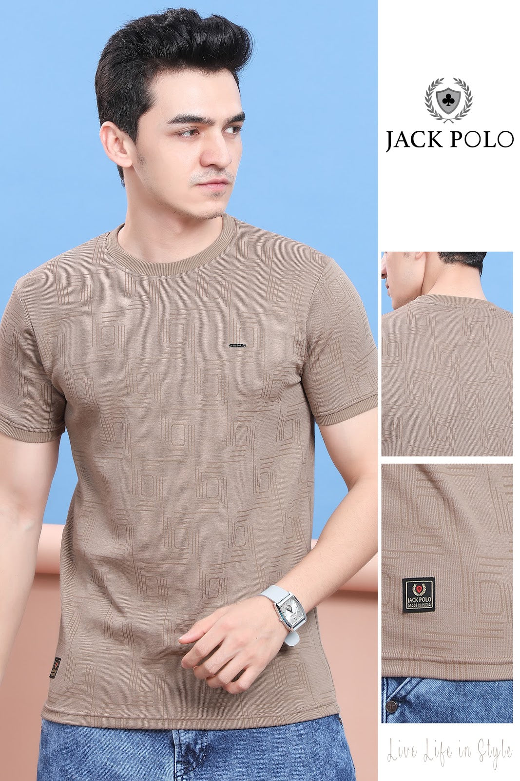 200 -210 Gsm Design 516 Jack Polo Knit Mens Tshirts Manufacturer