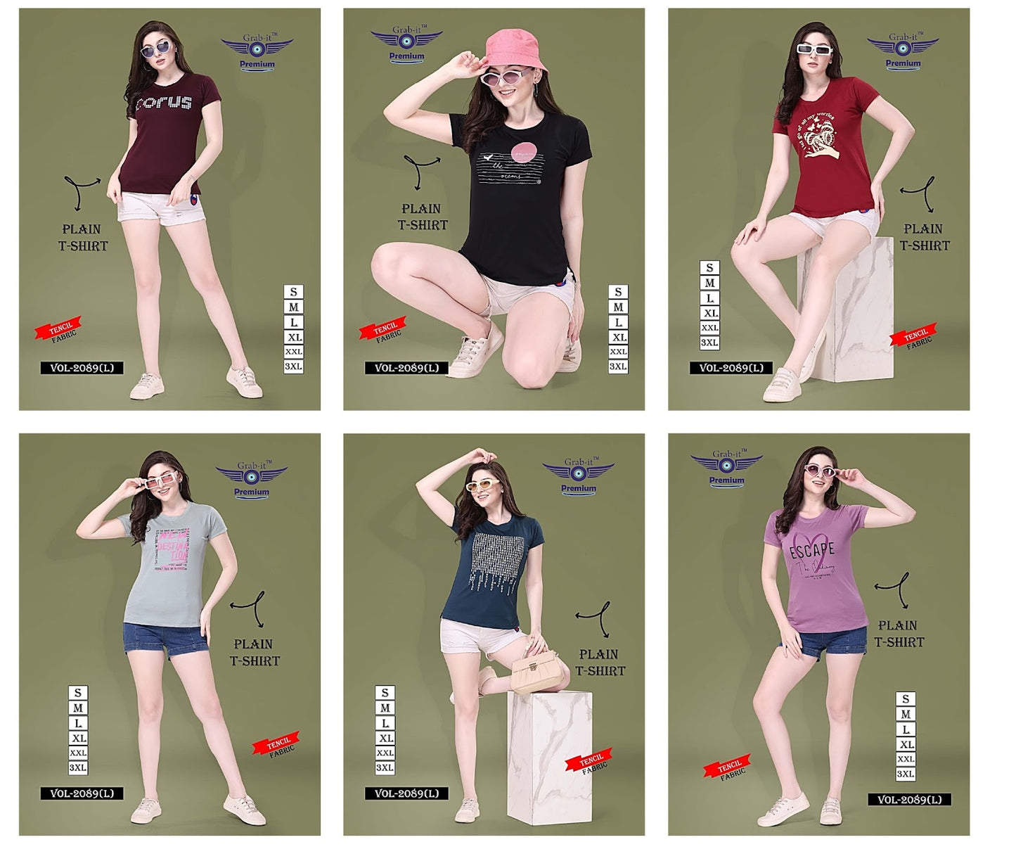2089 L Grab It Tencil Women Tshirt Wholesaler Gujarat