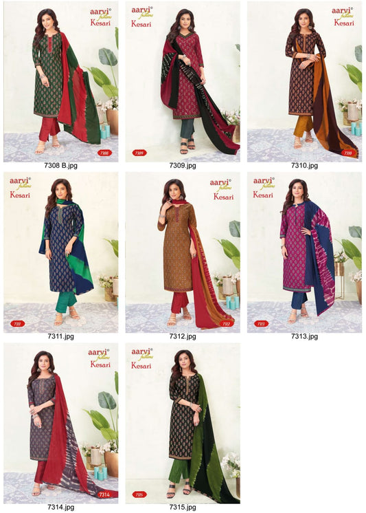 Kesari Vol 1 Aarvi Fashions Cotton Readymade Pant Style Suits