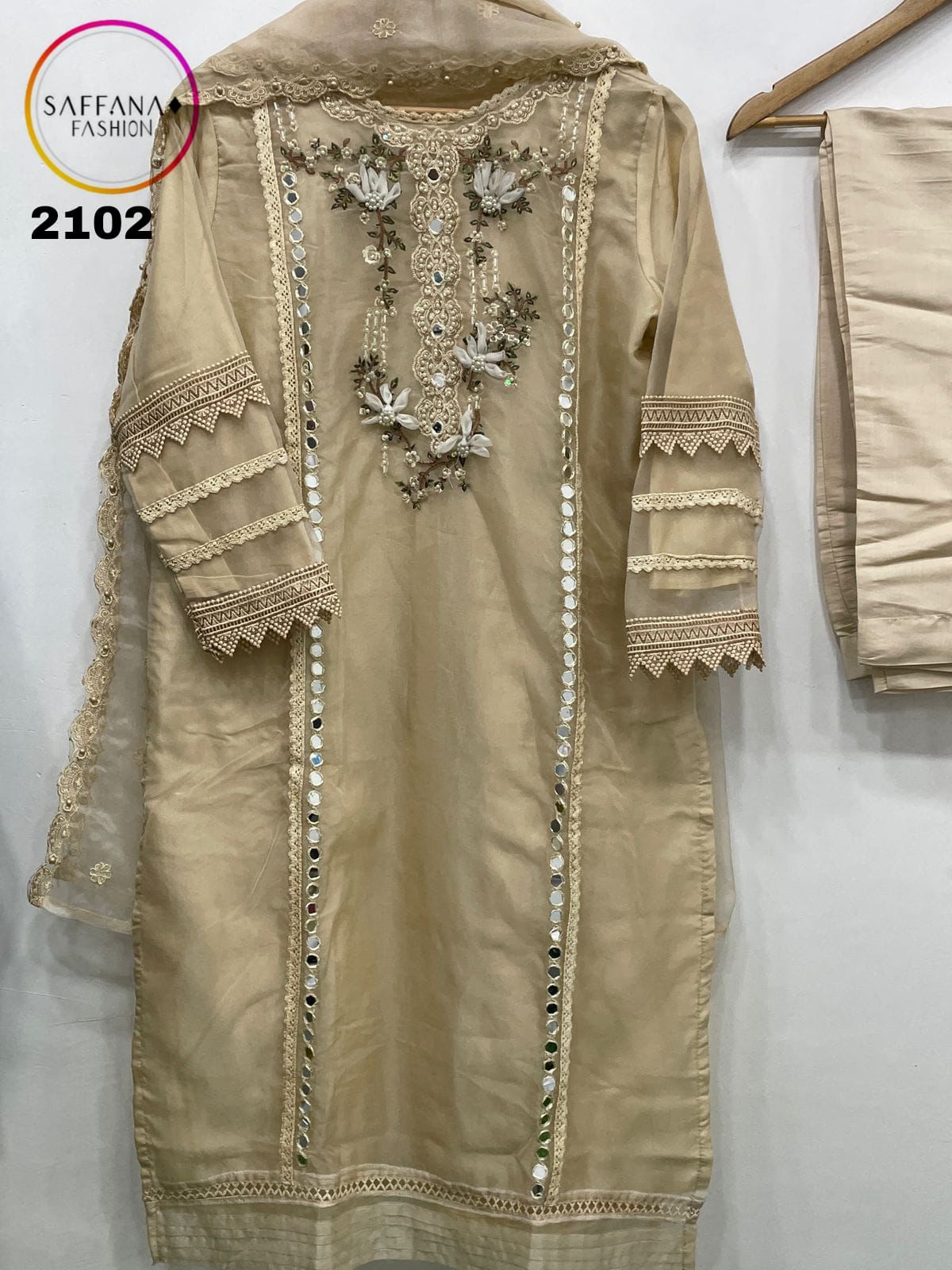 2102 Saffana Organza Silk Pakistani Readymade Suits