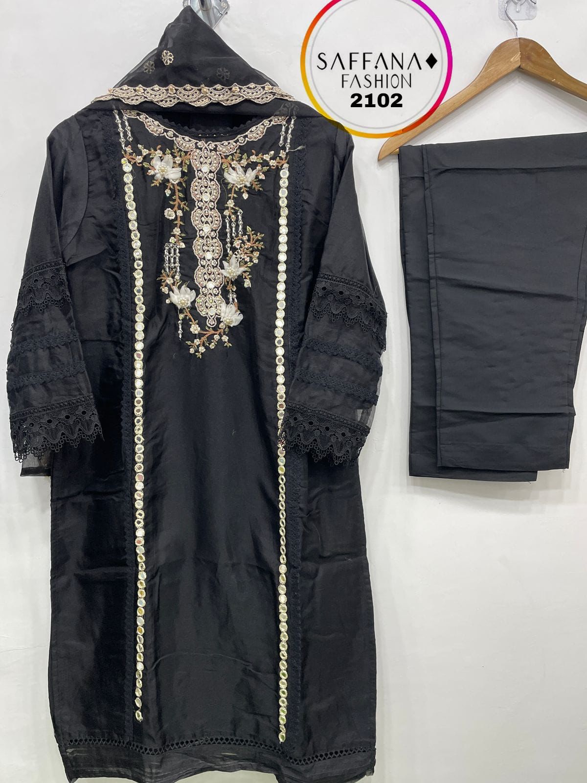 2102 Saffana Organza Silk Pakistani Readymade Suits