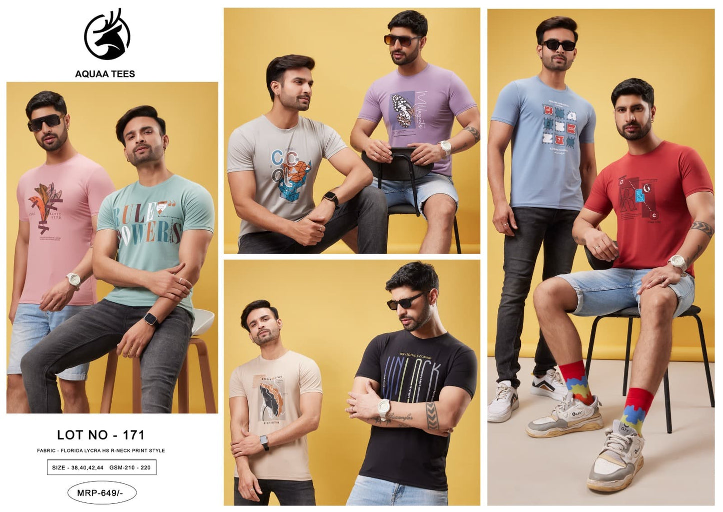 210 To 220 Gsm Vol 171 Aquaa Tees Imported Mens Tshirts Wholesale