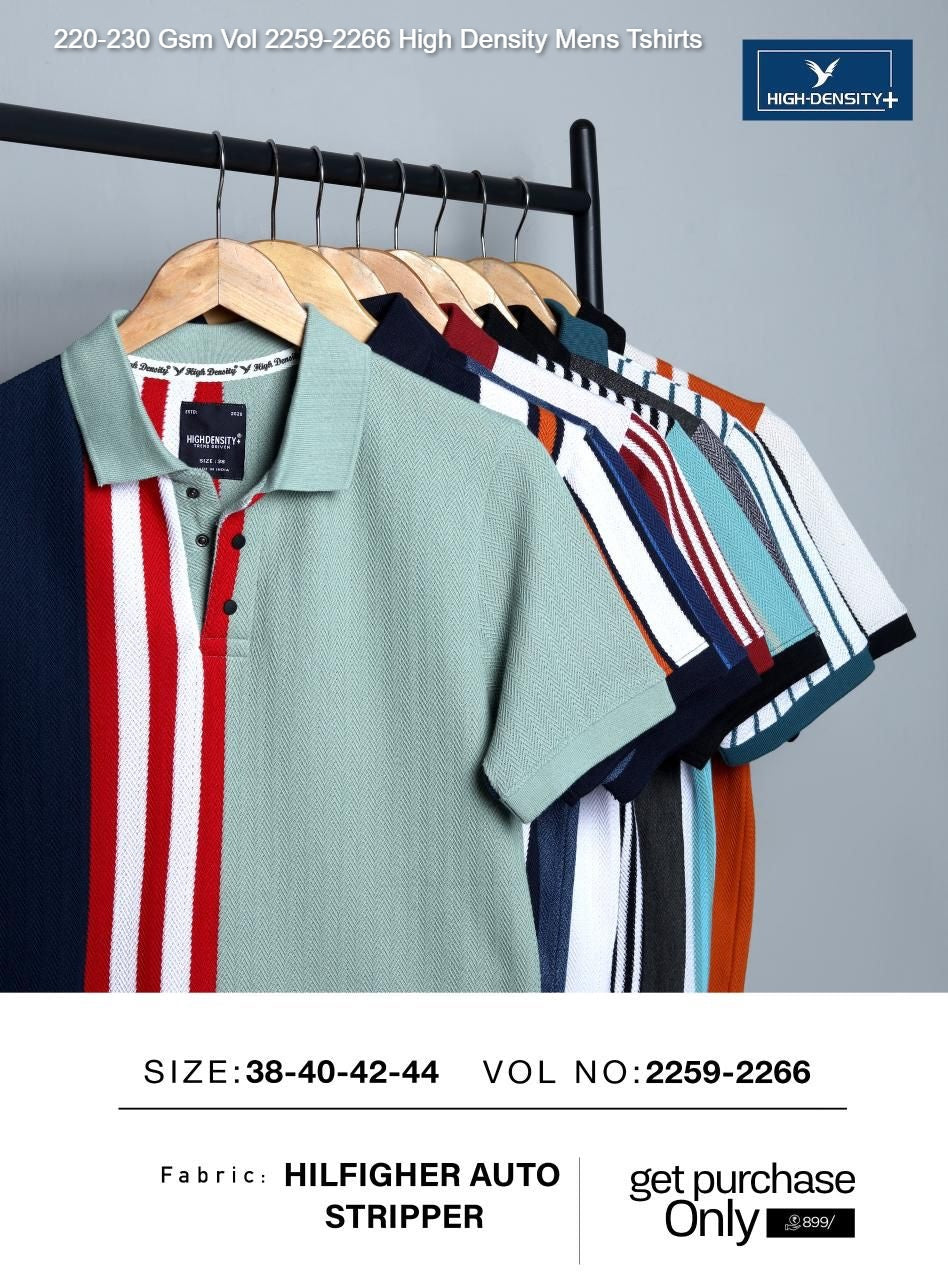 220-230 Gsm Vol 2259-2266 High Density Vertical Mens Tshirts Manufacturer India