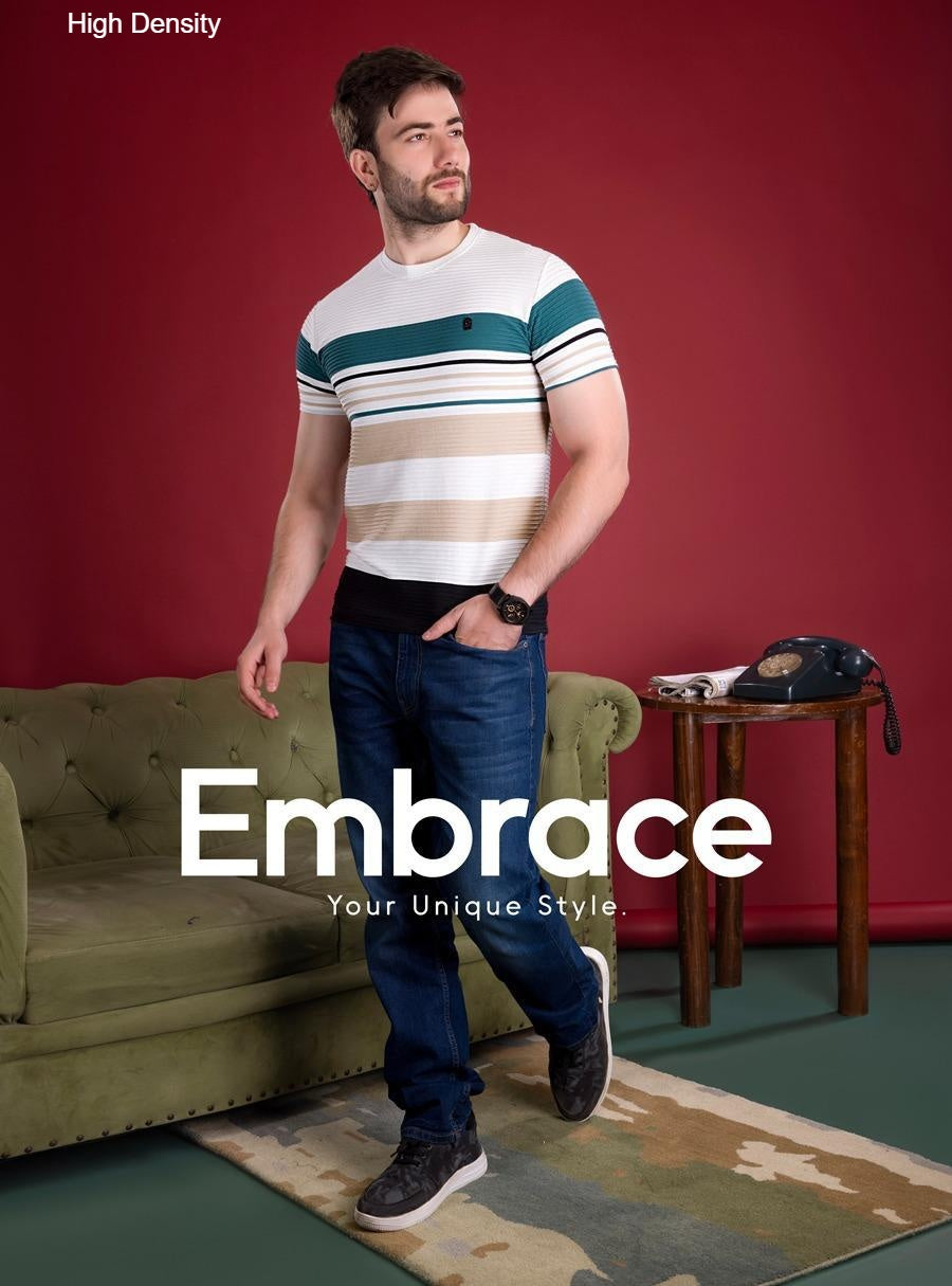 220-240 Gsm Vol 3263-3270 High Density Auto Stripes Mens Tshirts Wholesaler Gujarat